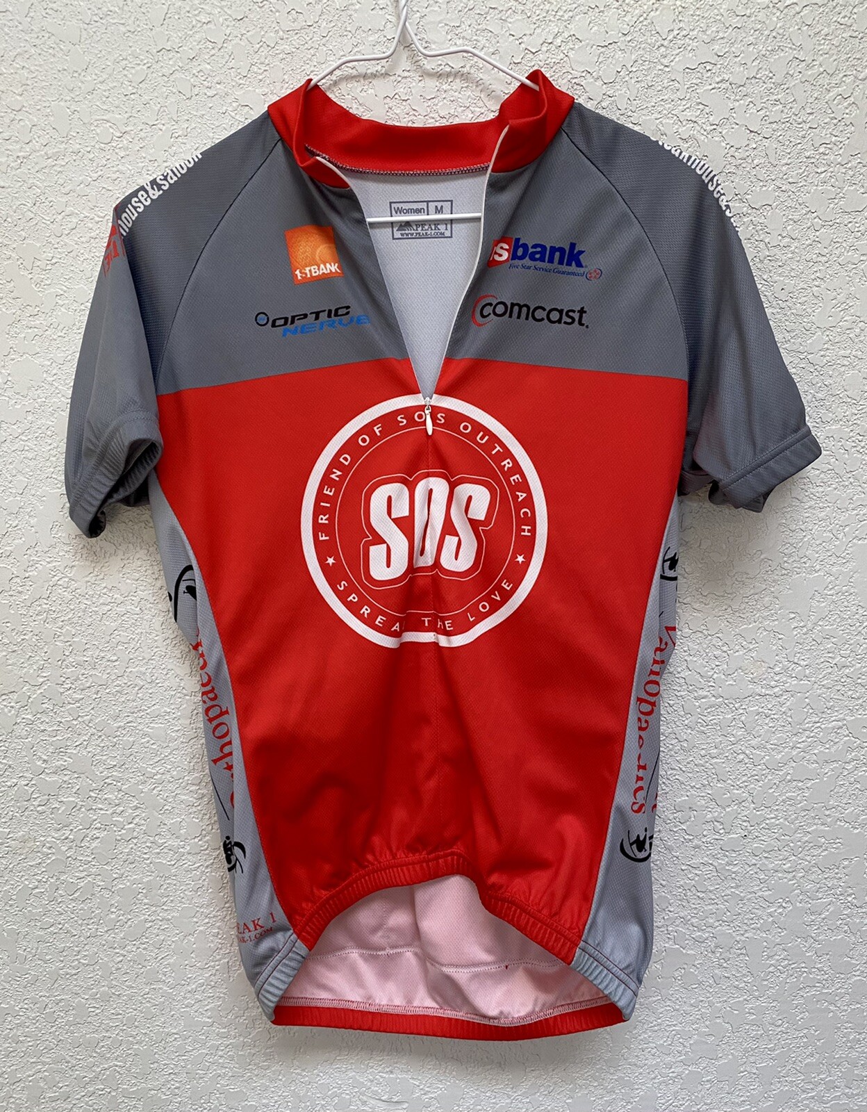 Peak 1 Cycling Jersey 3/4 Zip Red and Gray Women’s Size Medium Bicycle