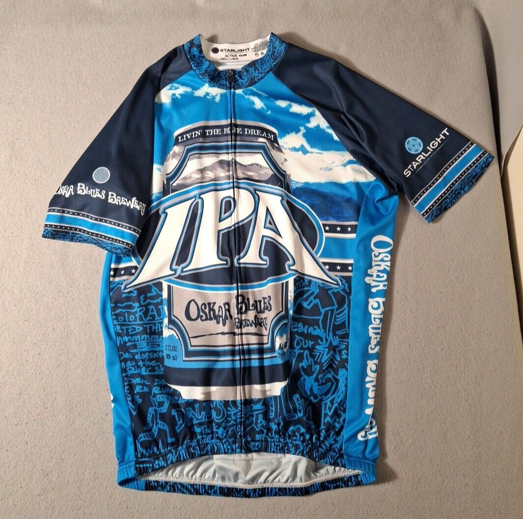 Starlight Cycling Jersey Mens L Breathable Full Zip Active Club Graphic Print