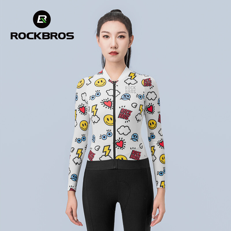 ROCKBROS Women Spring Autumn Cycling Jersey Long Sleeve MTB Road Bike Tops