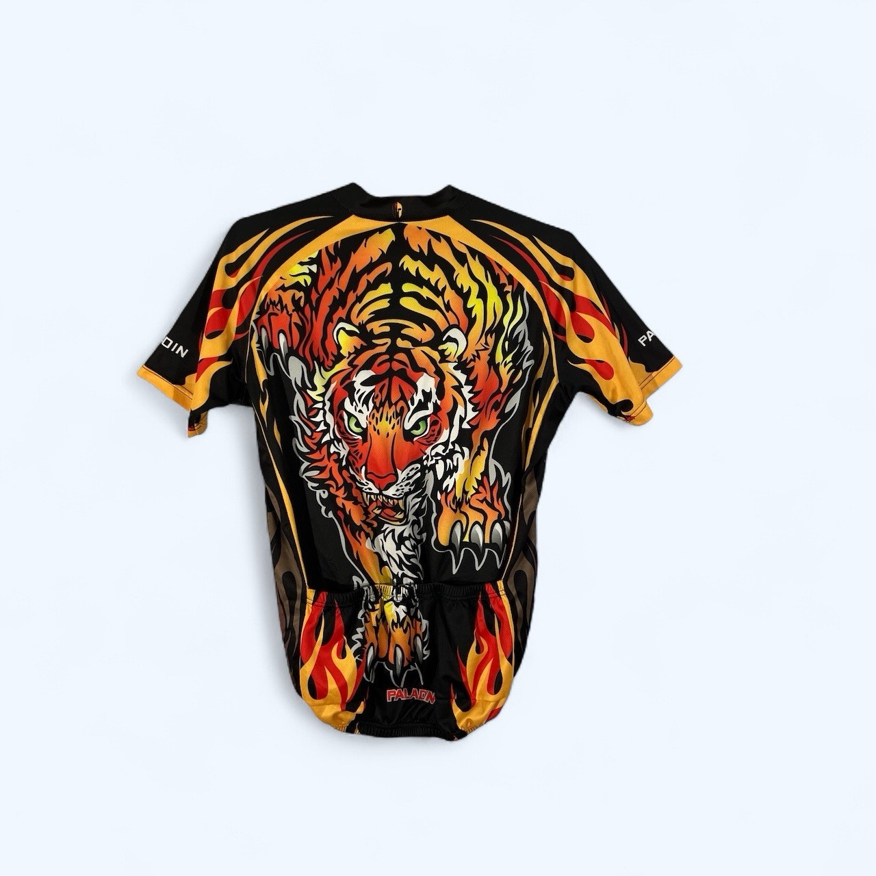 Paladin NWOT Tiger Cycling Jersey Men Short Sl Full Zip XL Double Sided Flames