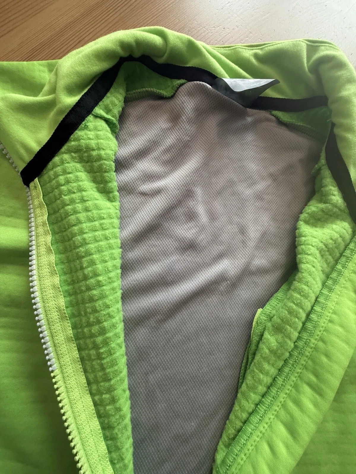 Endura Cycling Jersey Bicycle Long Sleeve Full Zip Neon Green Reflector Men L