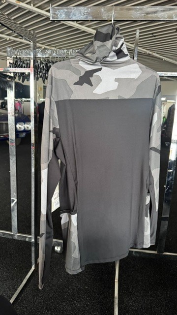 Fox Long Sleeve Ranger Drive Jersey Mens Black and Gray Camo UV Protectant