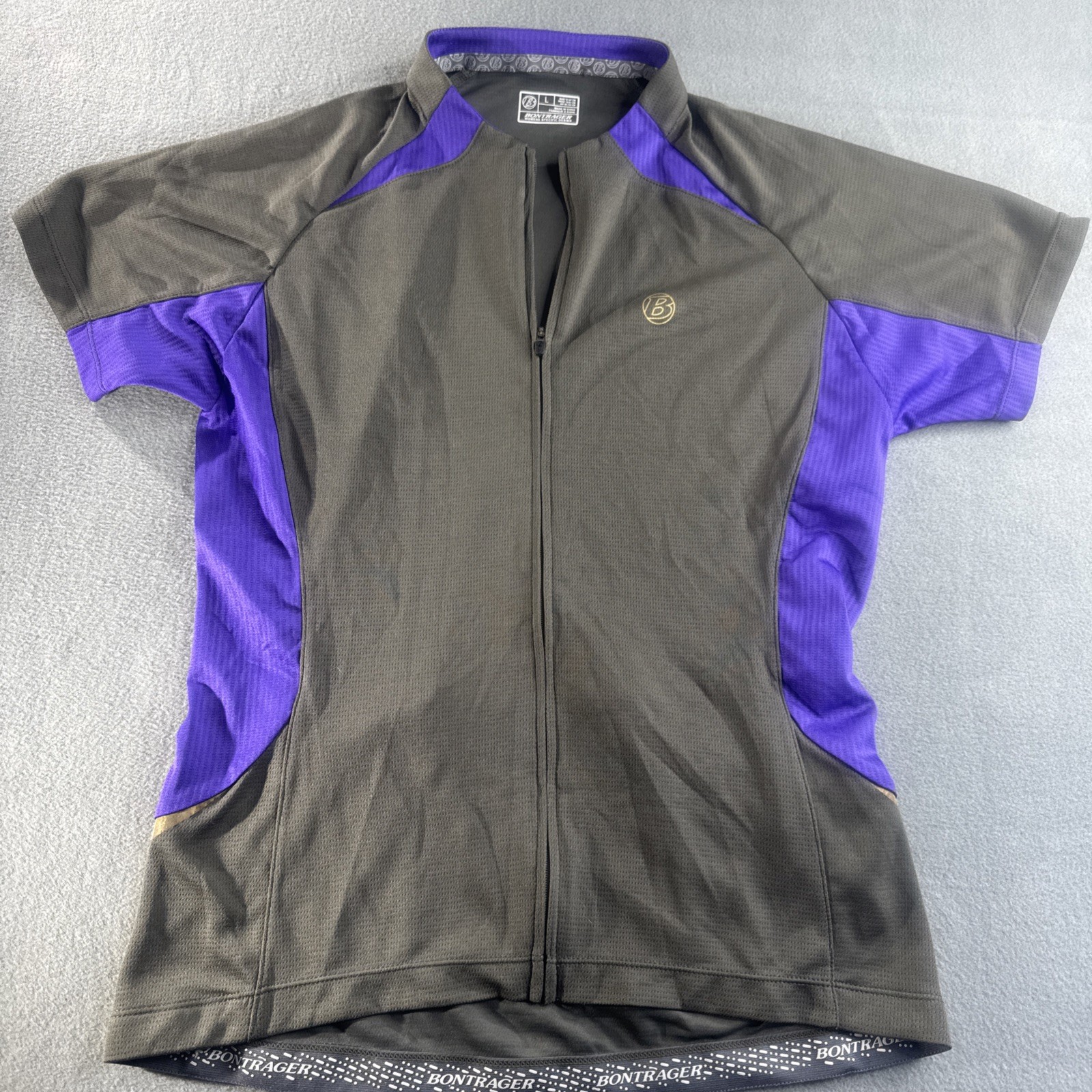 Bontrager Race WSD SS Cycling Jersey Full Zip Womens Sz L Purple Gray