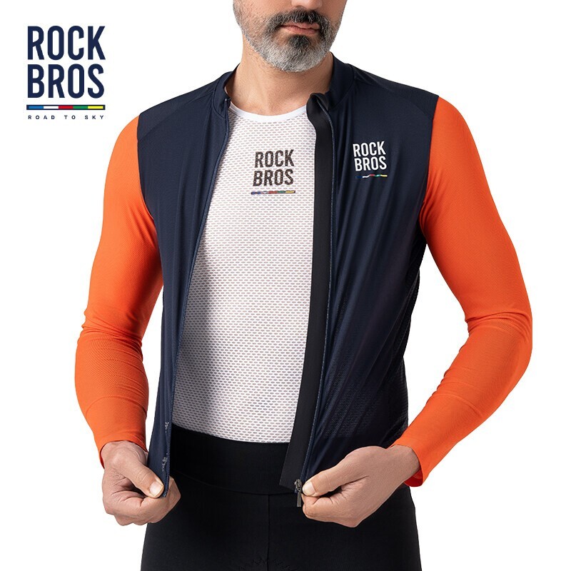 【ROAD TO SKY】ROCKBROS Men’s Full Zipper Long Sleeves Cycling Jersey Biking Shirt