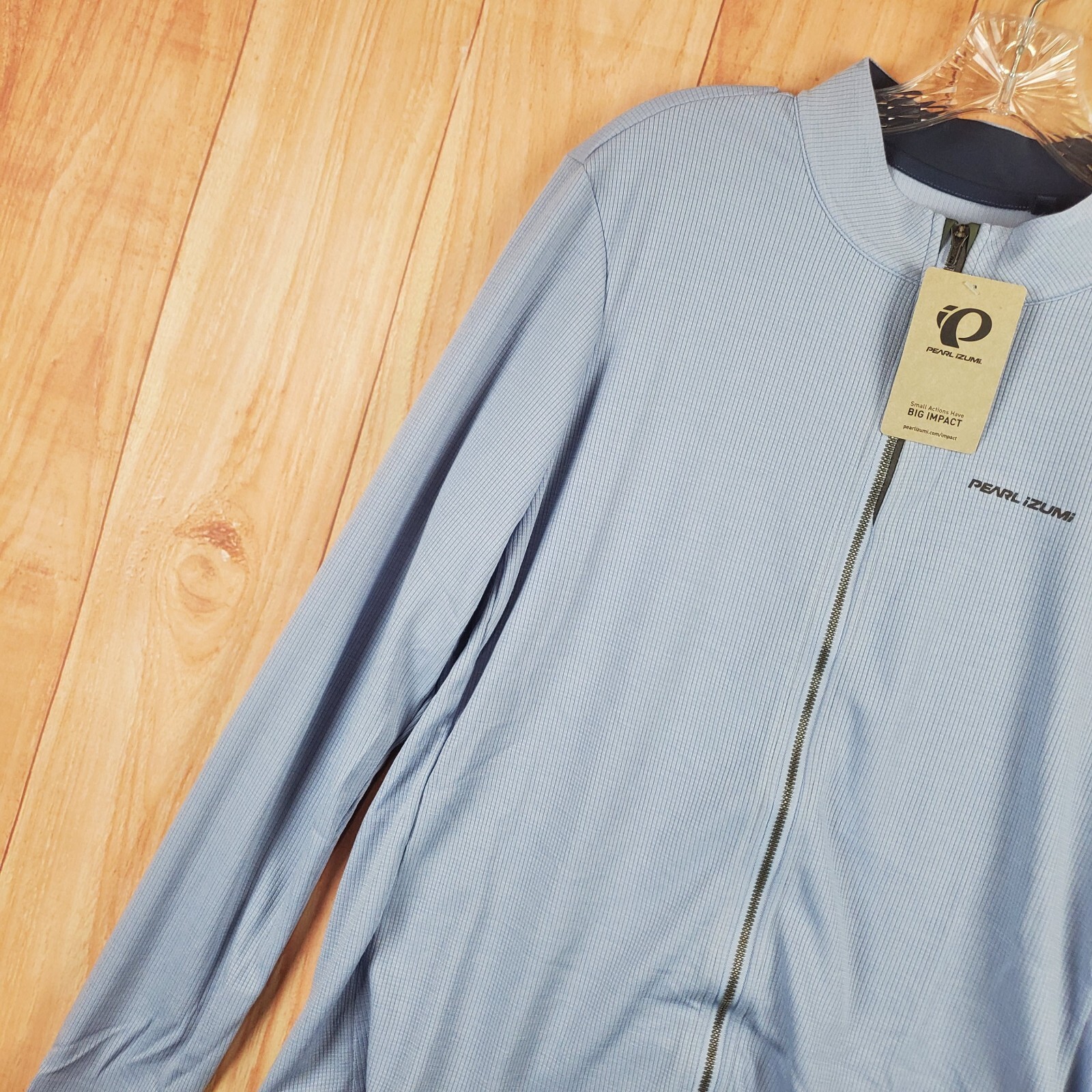 Pearl Izumi Thermal Womens Cycling Jersey 2XL Blue Full Zip Mock Neck Polyester