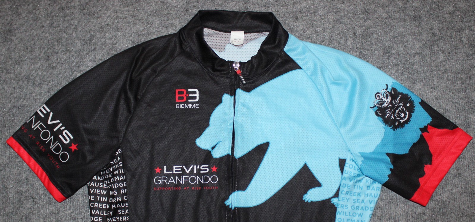 BIEMME MEN’S CORE FULL ZIP + Levi’s Granfondo Ride Race Cycling sz S Bike Jersey