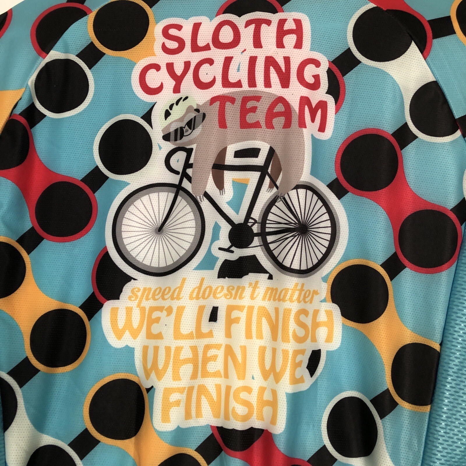 Bike Beer Sloth Cycling Team Jersey Size Small Zipper Front Three Rear Pockets