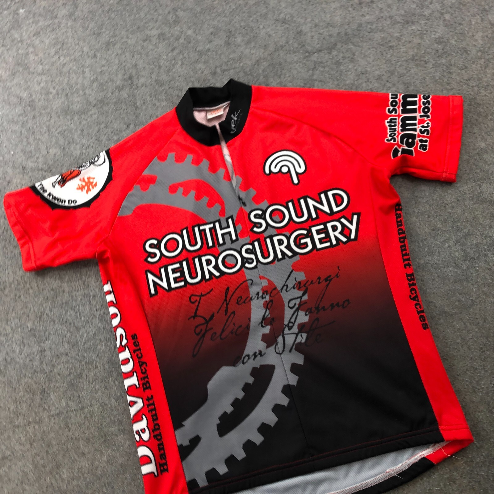 JEK Sports Cycling Jersey Adult Large Black Red Full Zip Biking