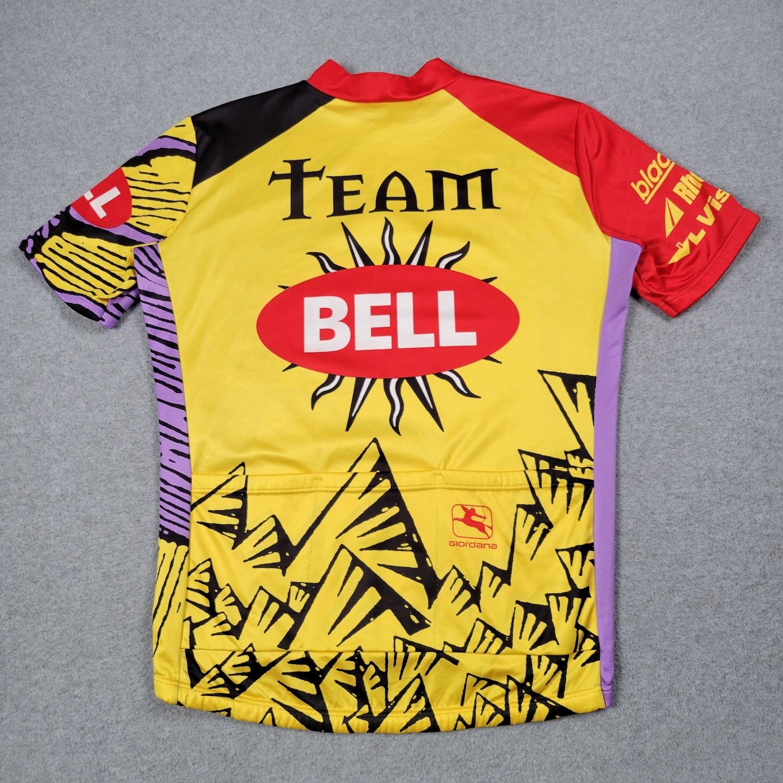 Giordana Cycling Jersey Men 2XL Team Bell Center Big Logo Geometric Colorful