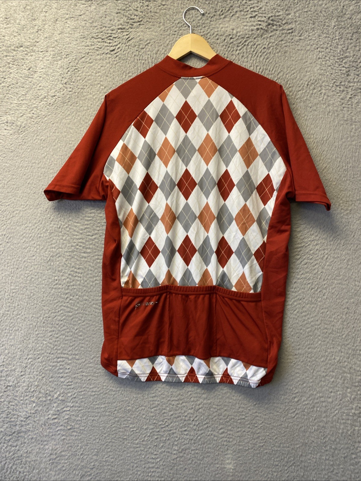 Canari Cycling Jersey Men’s XXL Brown USA Made Plaid Argyle Shirt /0713