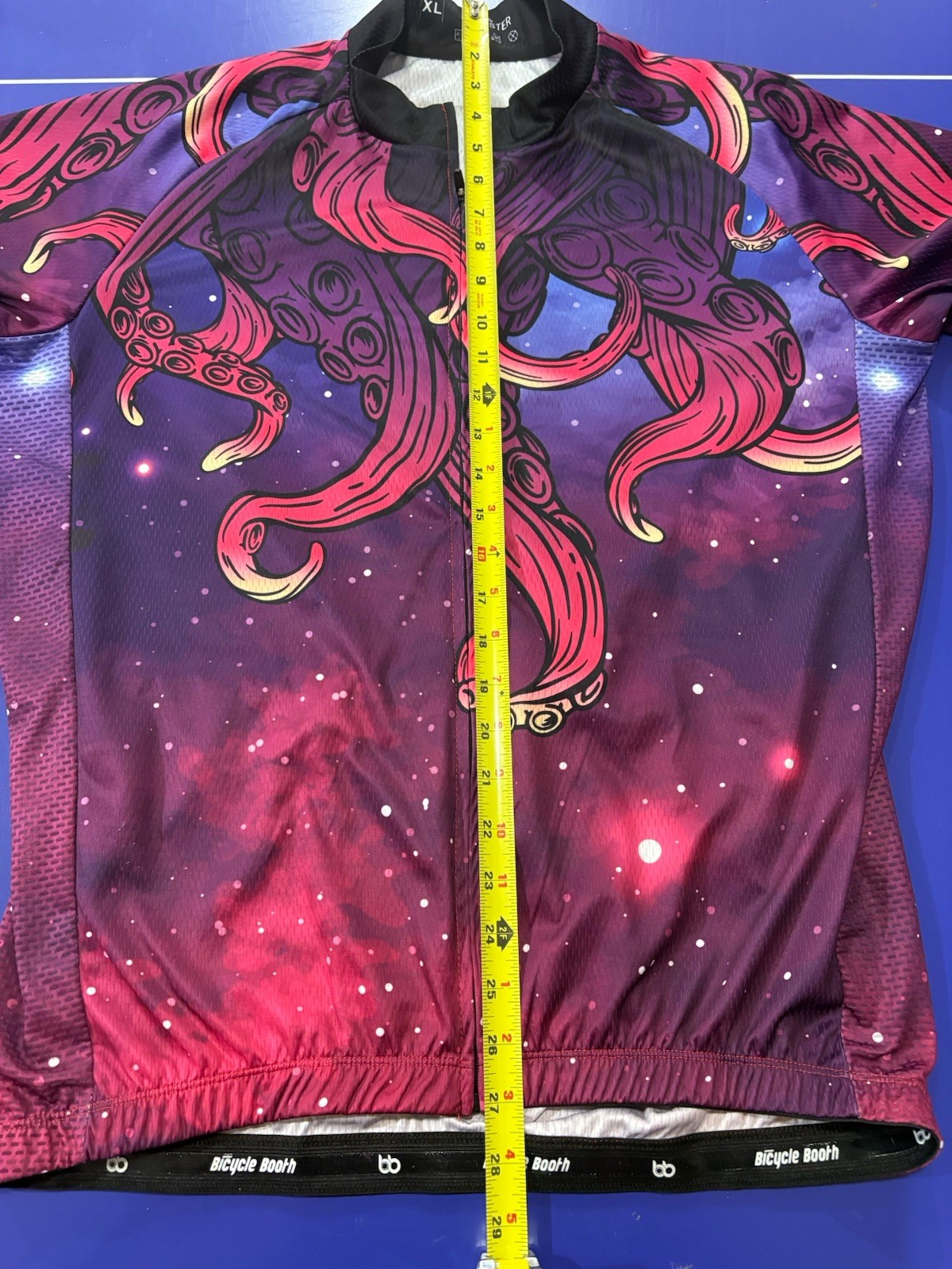 Full Zip Cycling Shirt/Jersey By Bicycle Booth. 100% Polyester, Size XL
