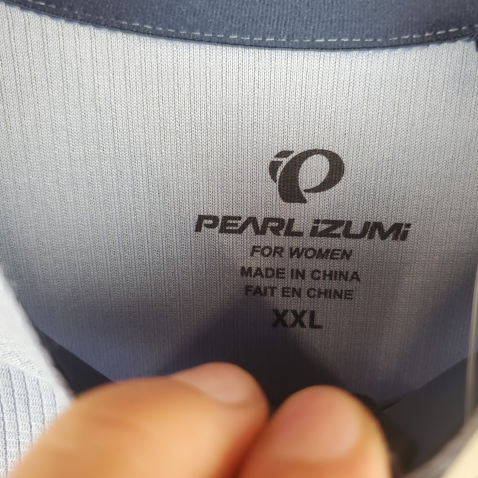 Pearl Izumi Thermal Womens Cycling Jersey 2XL Blue Full Zip Mock Neck Polyester