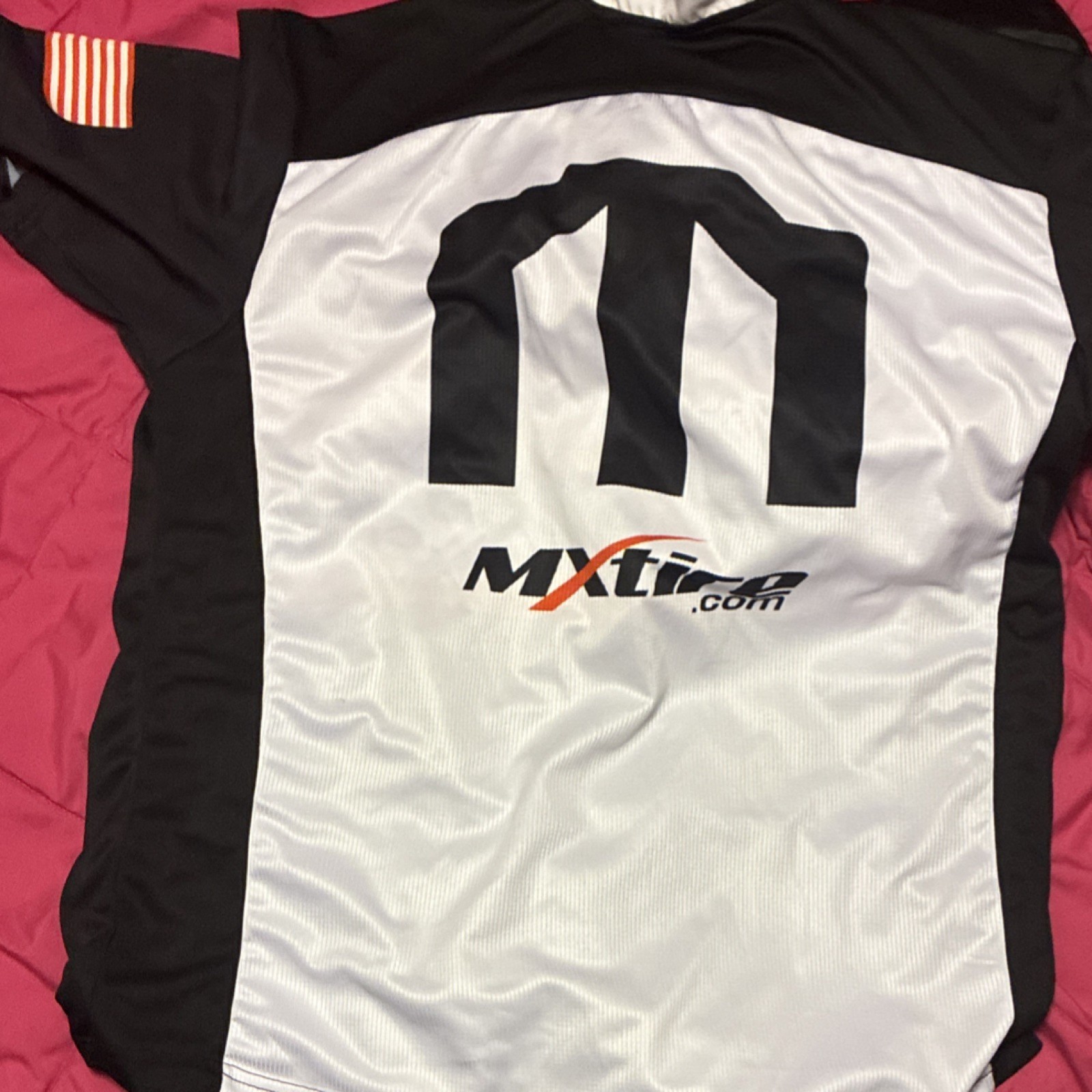 Dunlop MXtire Cycling Jersey Polo Short Sleeve Zip Collared XL Black/Orange