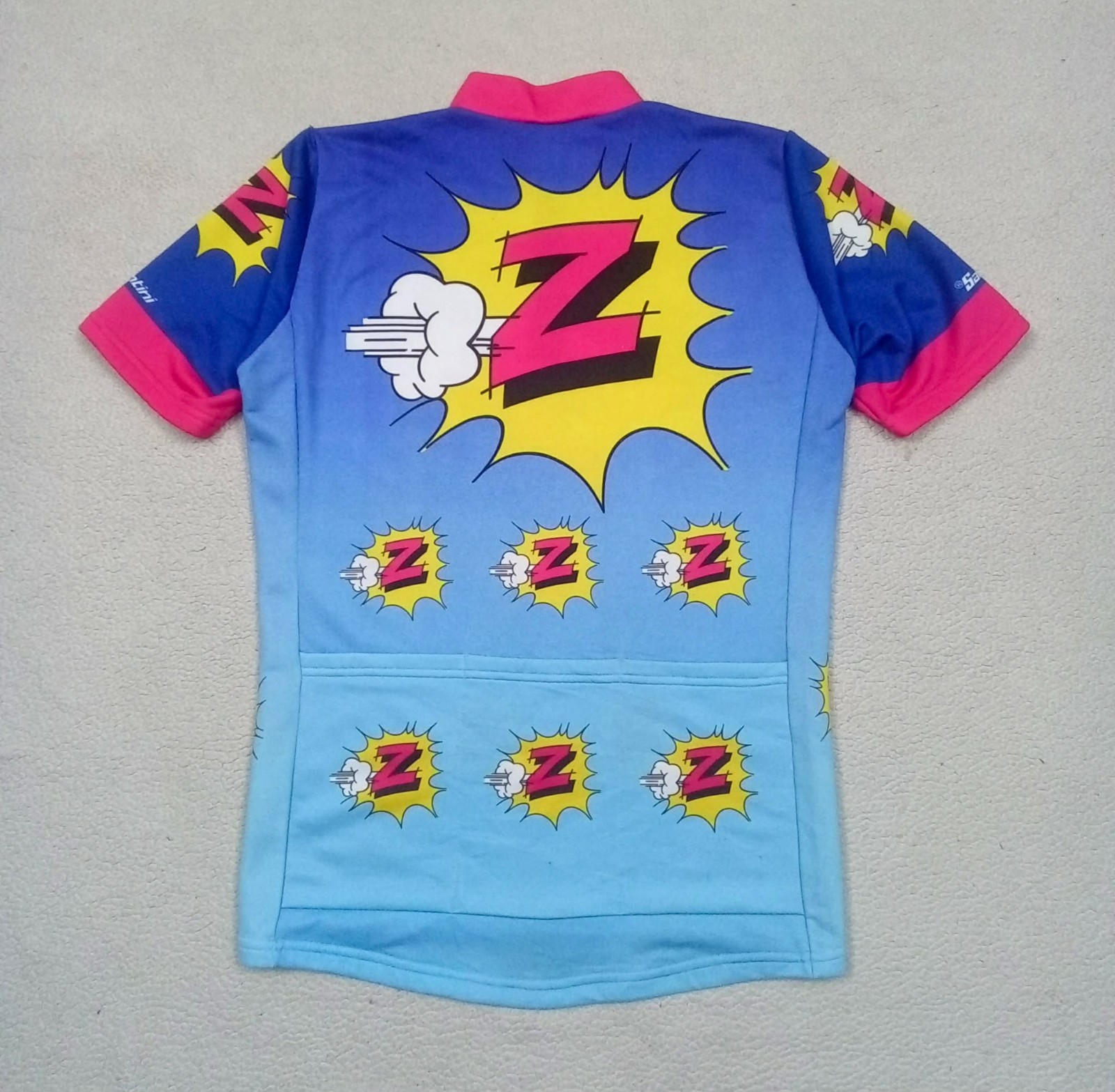 RARE VTG 1988 Team Z Peugeo Vetements Santini Cycling Jersey Tour de France Sz L