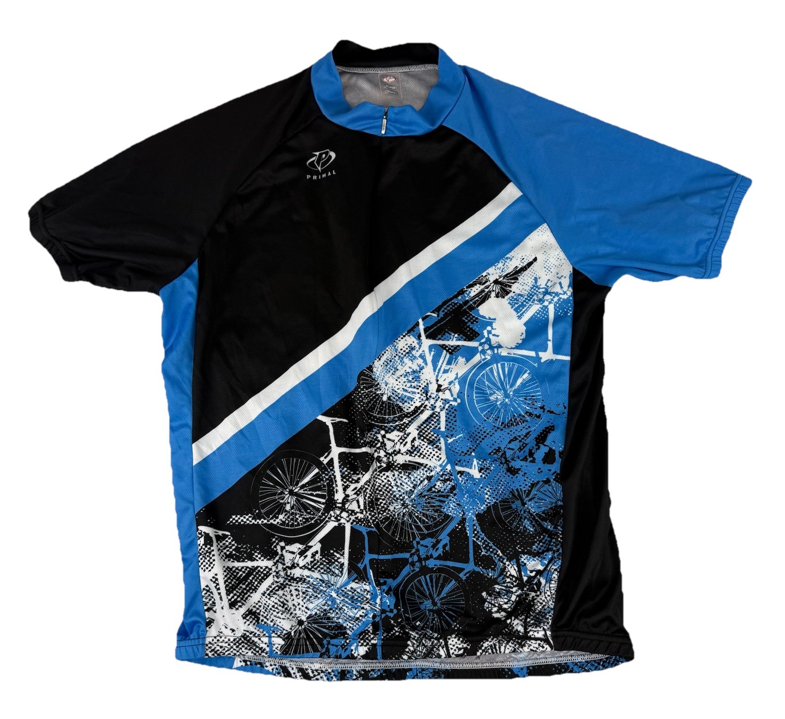 Primal Cycling Stamp’d 3/4 Zip Short Sleeve Jersey Men’s XL Graphic Back Pockets