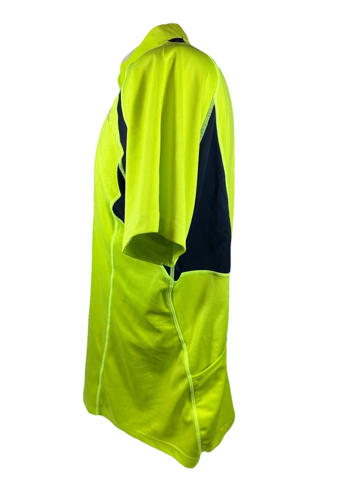 Bergrisar Cycling Jersey Mens L Neon Yellow-Green 1/2 Zip Short Sleeve Bike
