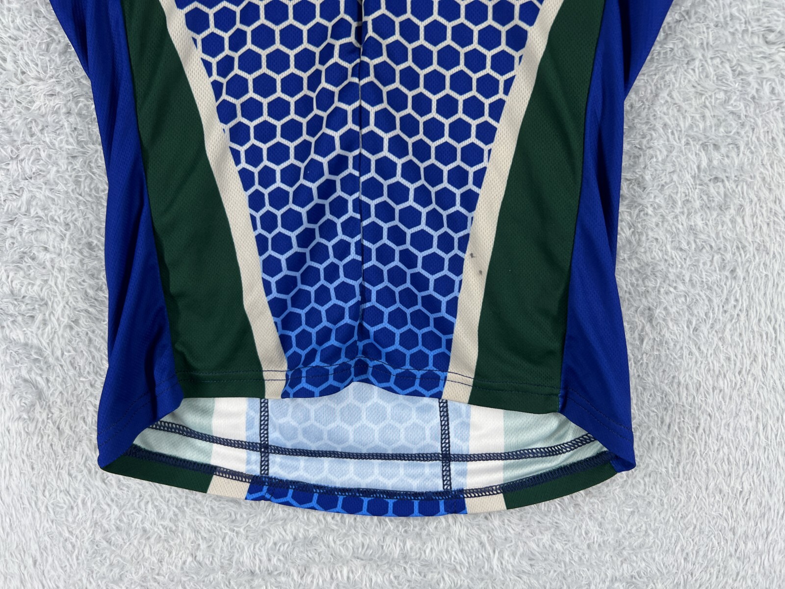 Champsys Cycling Jersey Womens Medium Blue Green 1/2 Zip 100% Polyester Pockets