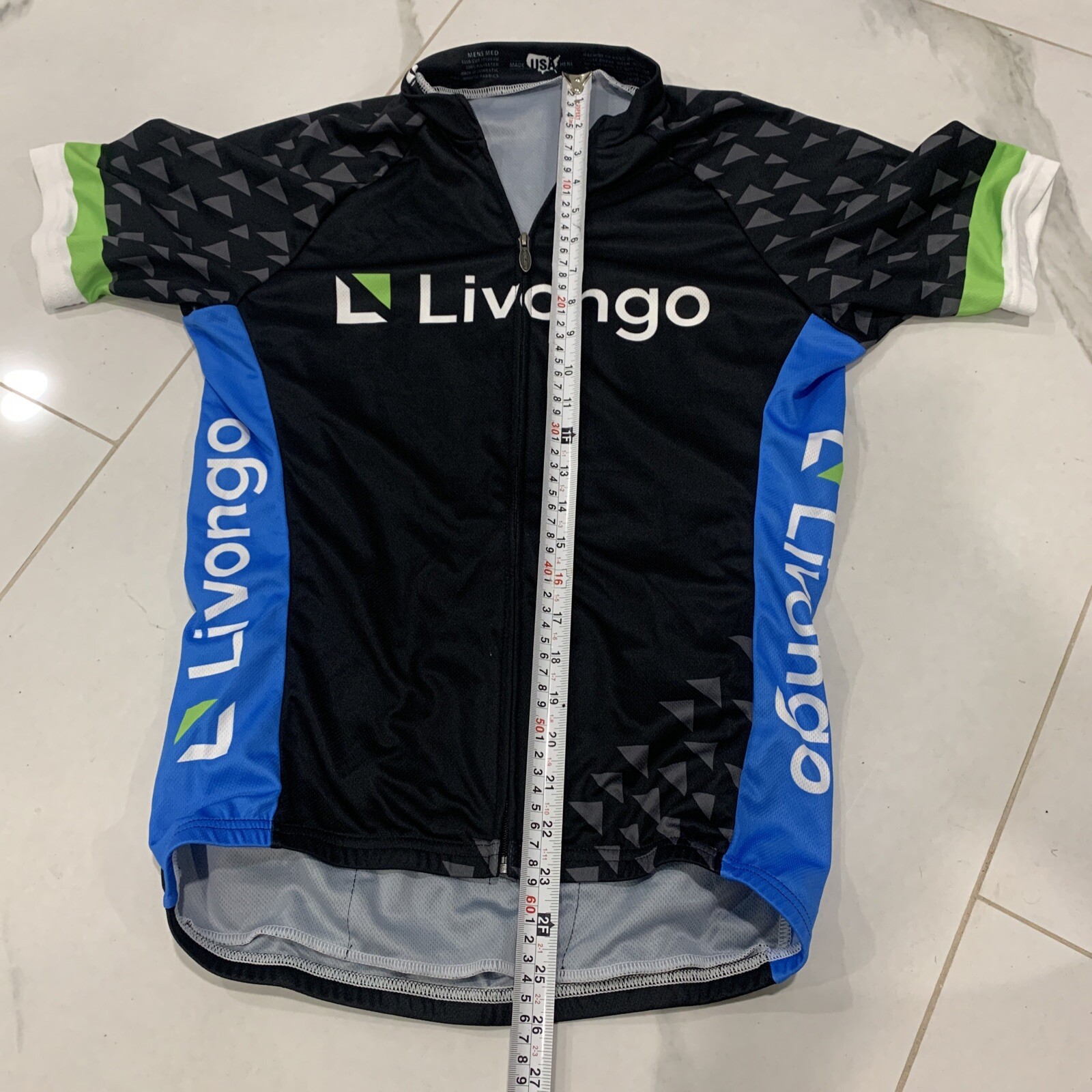 Voler Men’s Bicycle Shirt Size Medium Livongo Blue Green Black