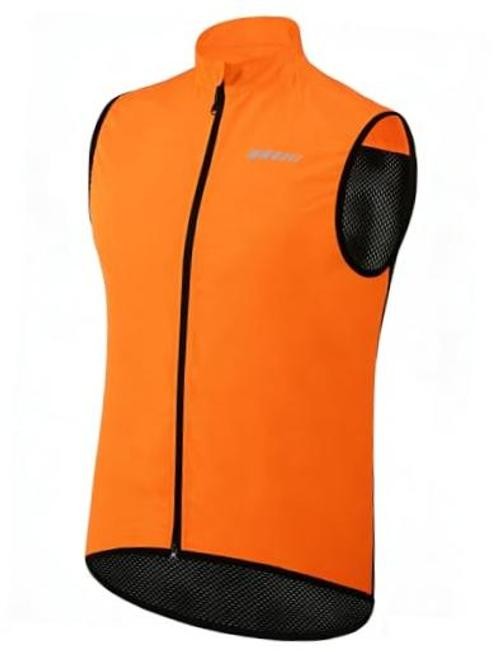 Men’s Windproof Cycling Vest, Full-Zip Sleeveless Bike Gilet | X-Large Orange