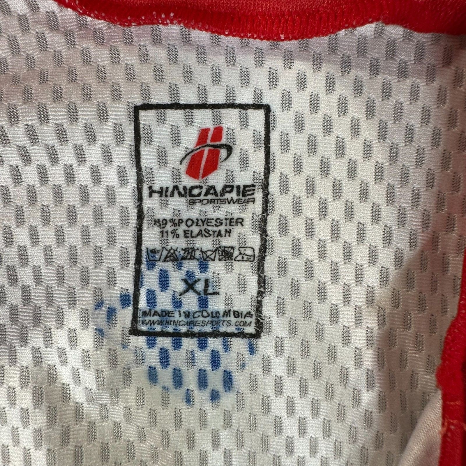Hincapie Sportswear Brioschi Cycling Jersey Men’s XL White Red Blue Full Zip