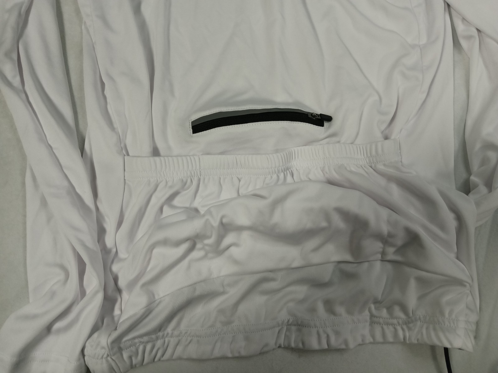 BIKEWA Men’s Cycling Jersey 1/4 Zip Long Sleeve Pockets White/Black S