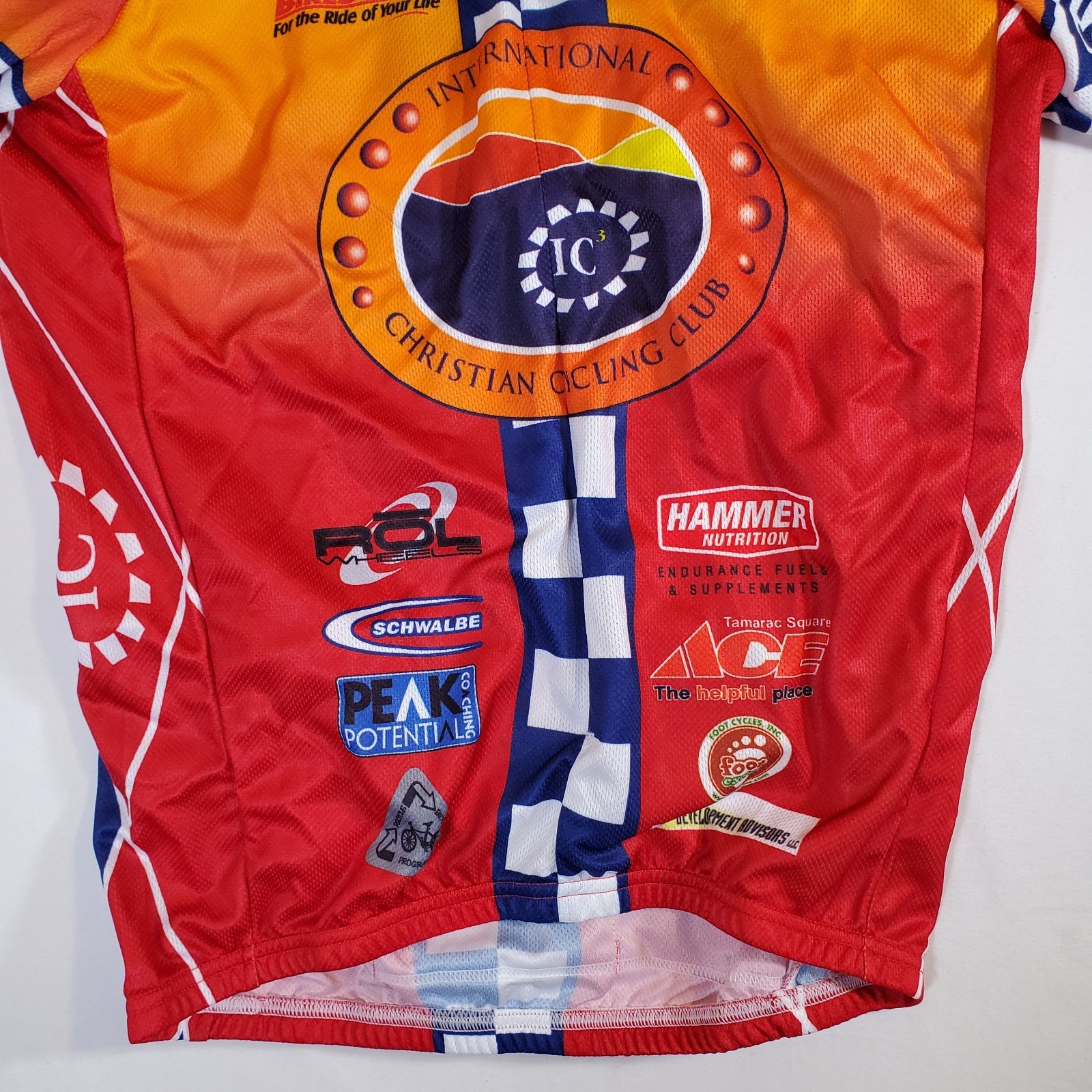 Pactimo Red Orange Christian Cycling Club NEW NWT Small 3/4 Zip Jersey Shirt