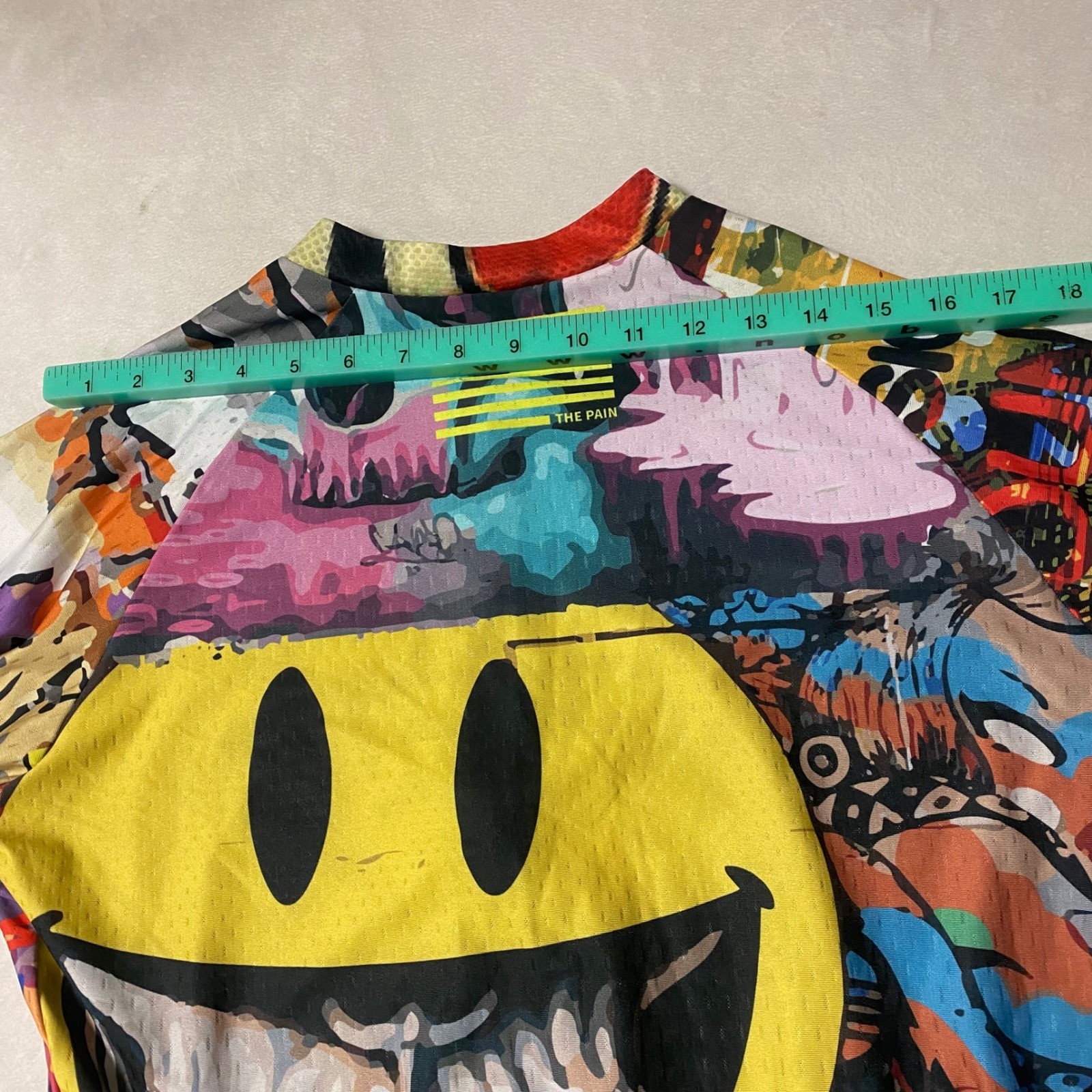 Cycling Jersey Mens 3XL Full Zip Pocket Colorful Graffiti Skull Frog Rad As Hell