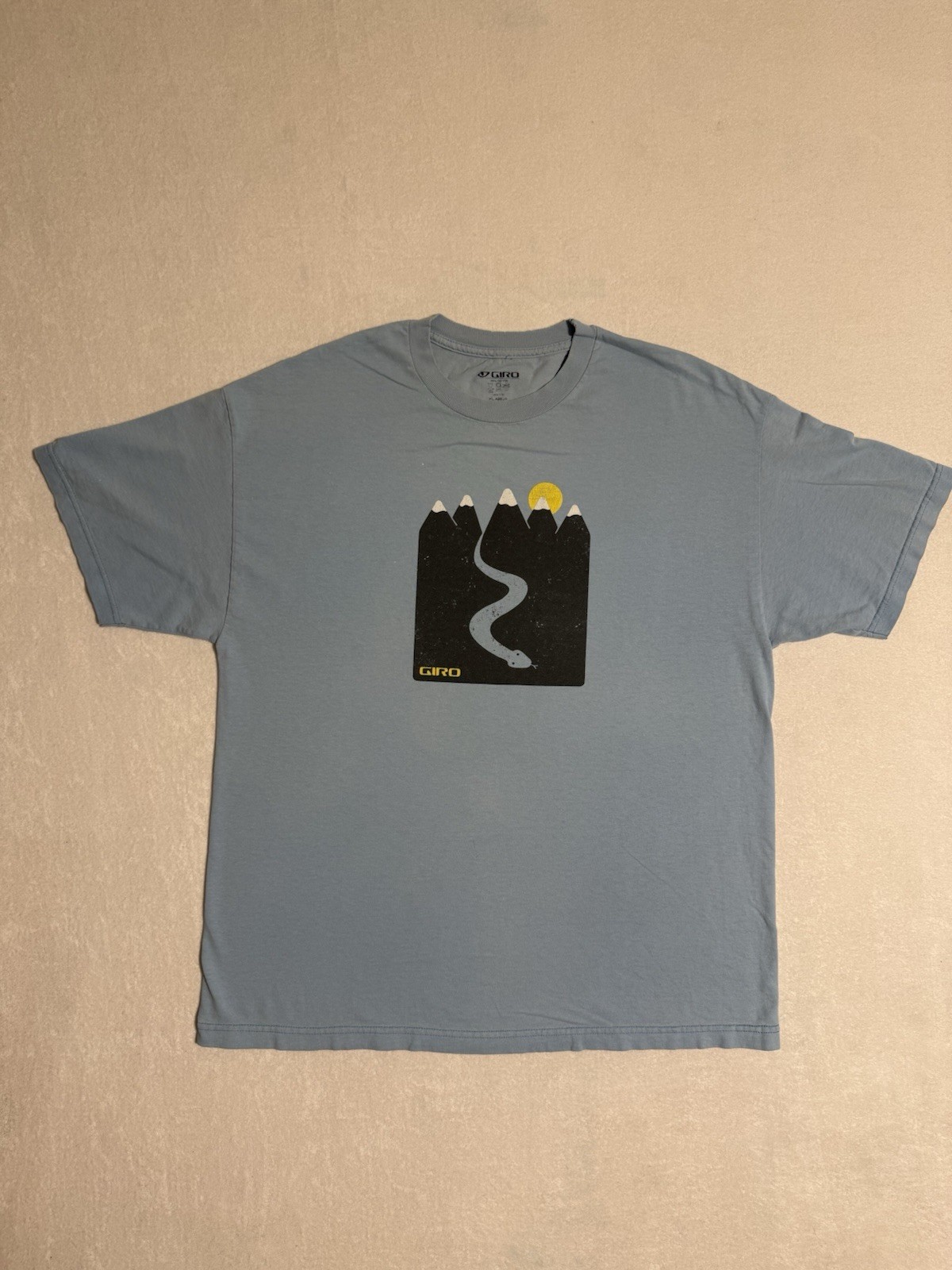 Giro Men’s Short Sleeve Biking T-shirt Men’s Size XL Snake Trail Mountain Blue