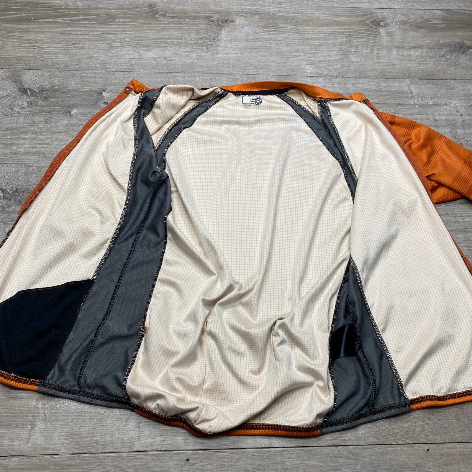 Fox Racing Cycling Jersey Mens L Orange Full Zip Short Sleeve Mountain Bike MTB