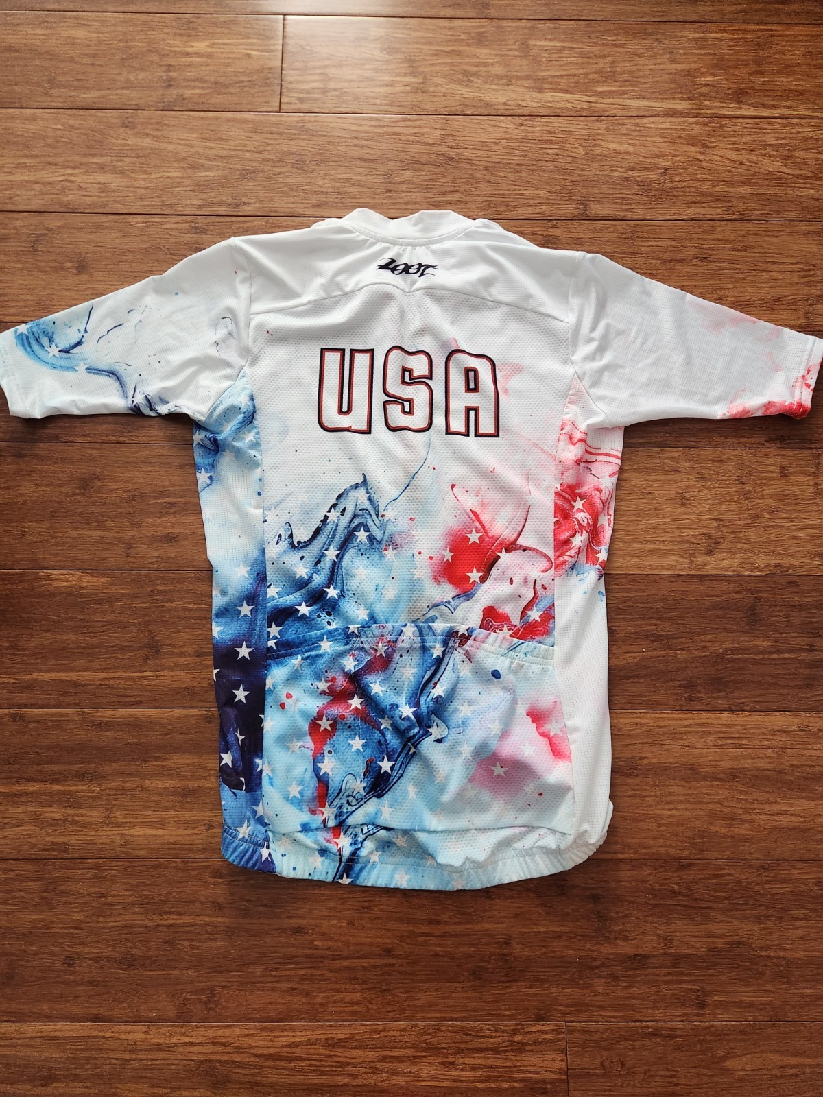 Zoot Women’s USA Magic Red White & Blue Cycling Biking Jersey Full Zip, Small