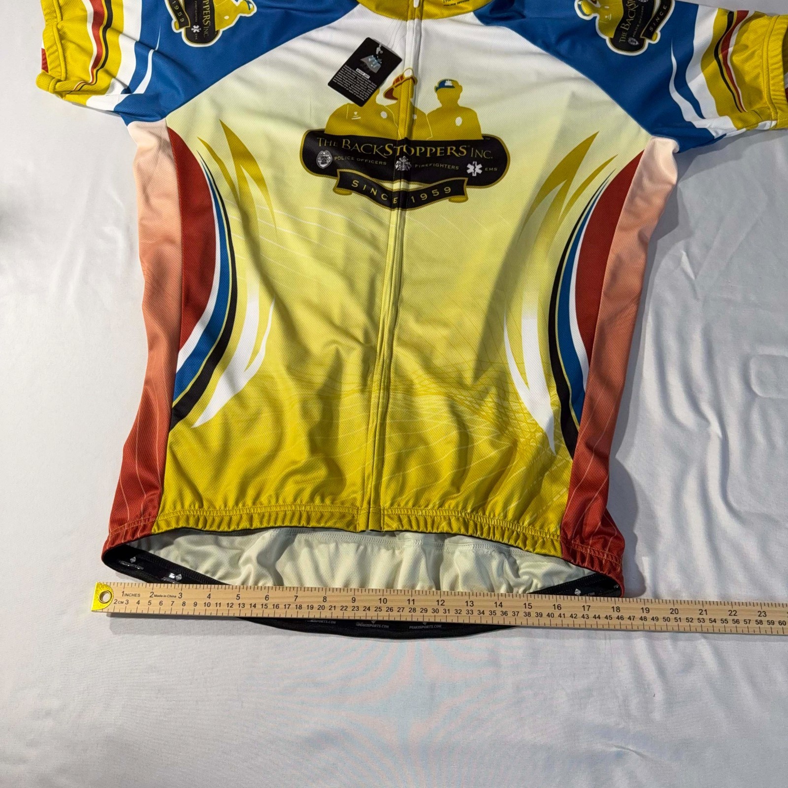 Peak 1 Sports BackStoppers Cycling Jersey Shirt Full Zip Size Mens 2XL NWT