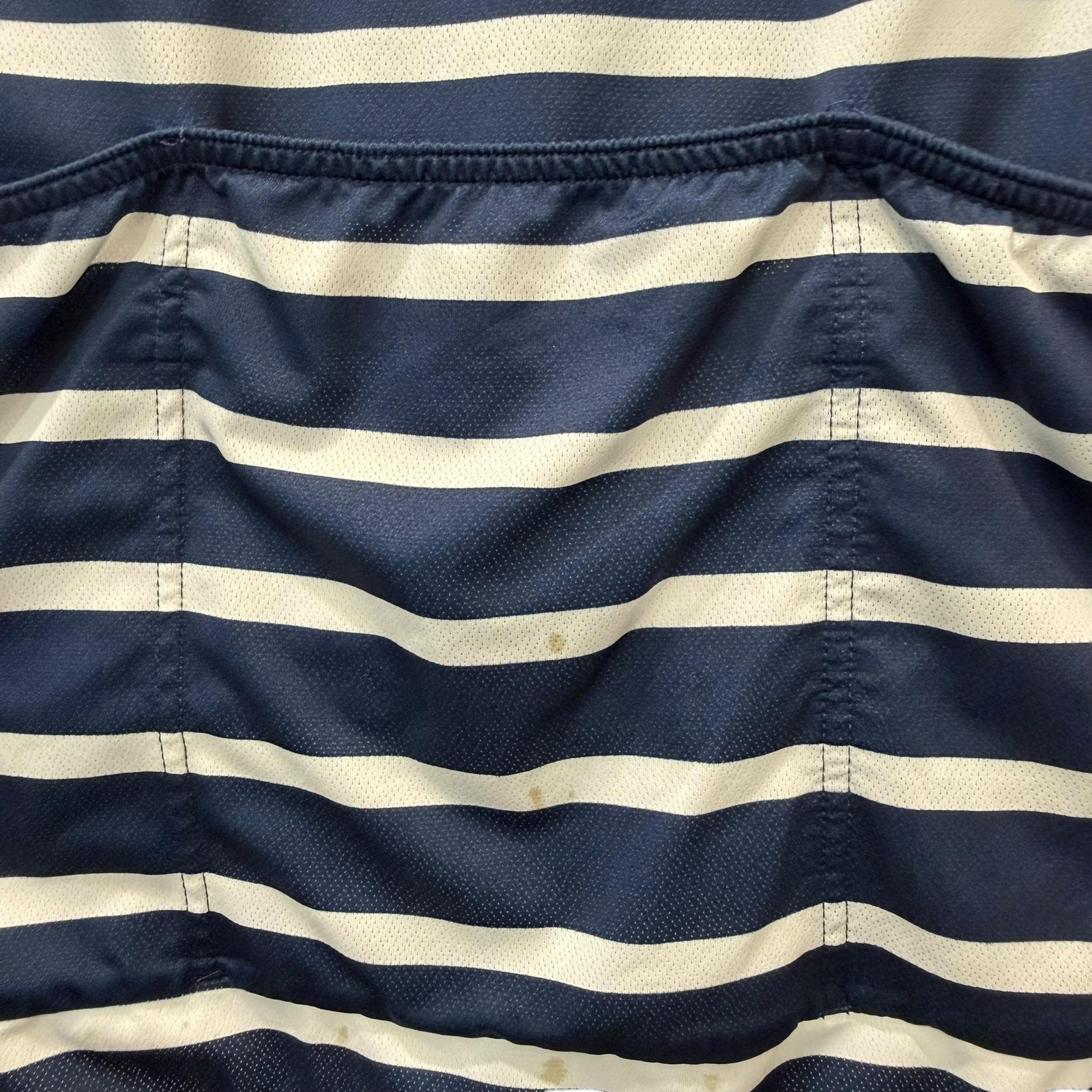 Velocio Cycling Jersey Mens Large Blue Navy White Breton Stripe Full Zip Pockets