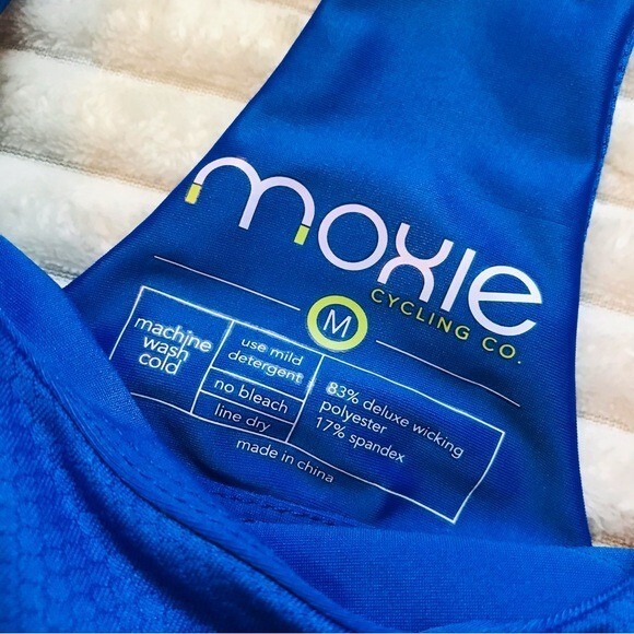 Moxie Cycling Blue Orange Tie Dye Women’s Cadence Layered Tank Jersey Medium