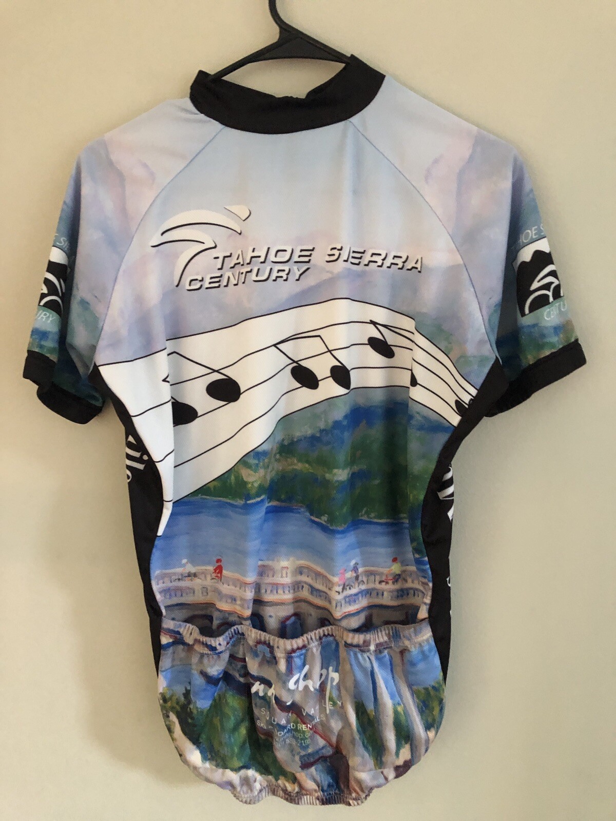 Peak1 Tahoe Cycing Jersey Unisex Medium Tahoe Sierra Century Impressionist Print