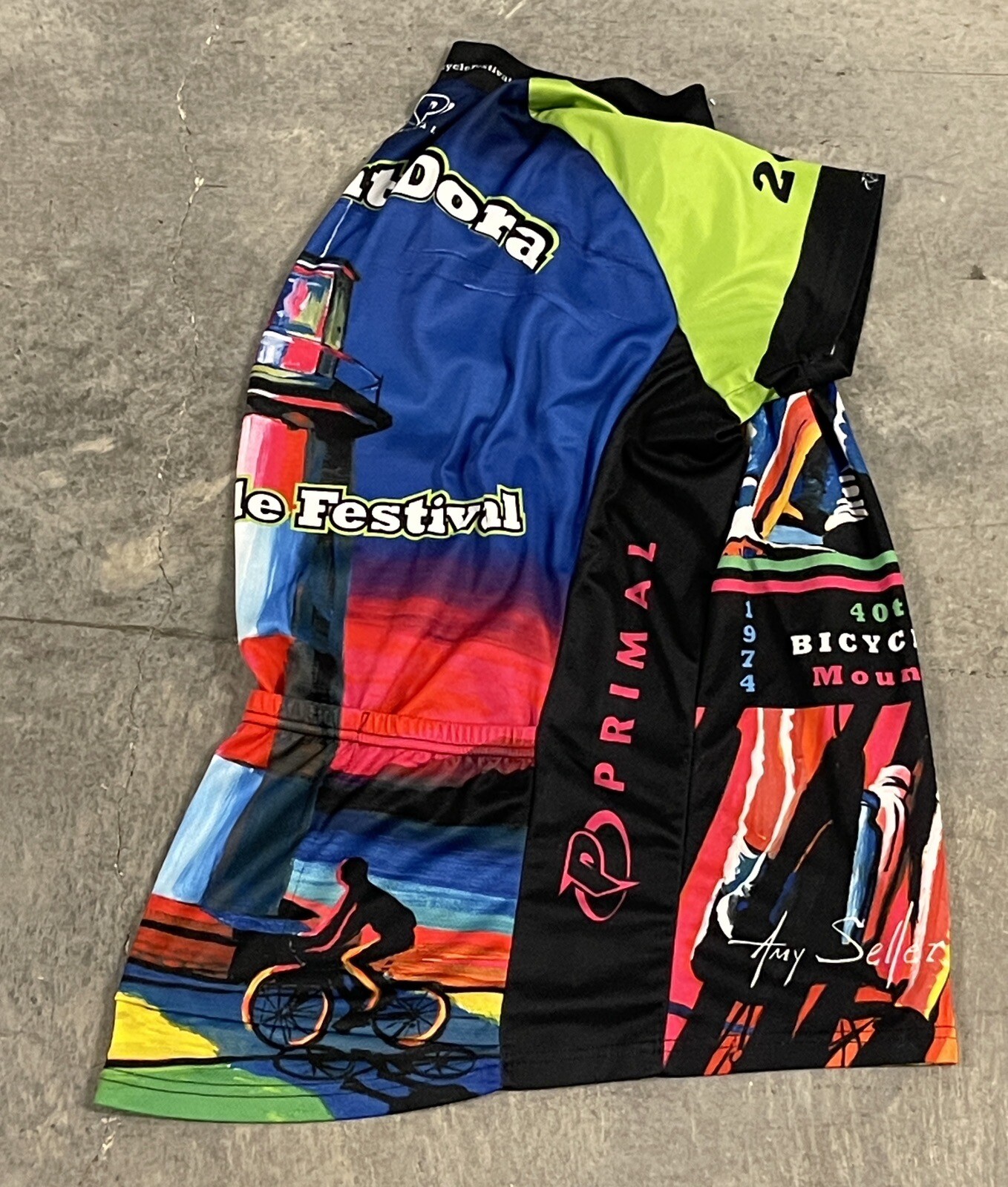 Women’s Primal Road Bike Festival Florida Amy Sellers Art Cycling Jersey Large