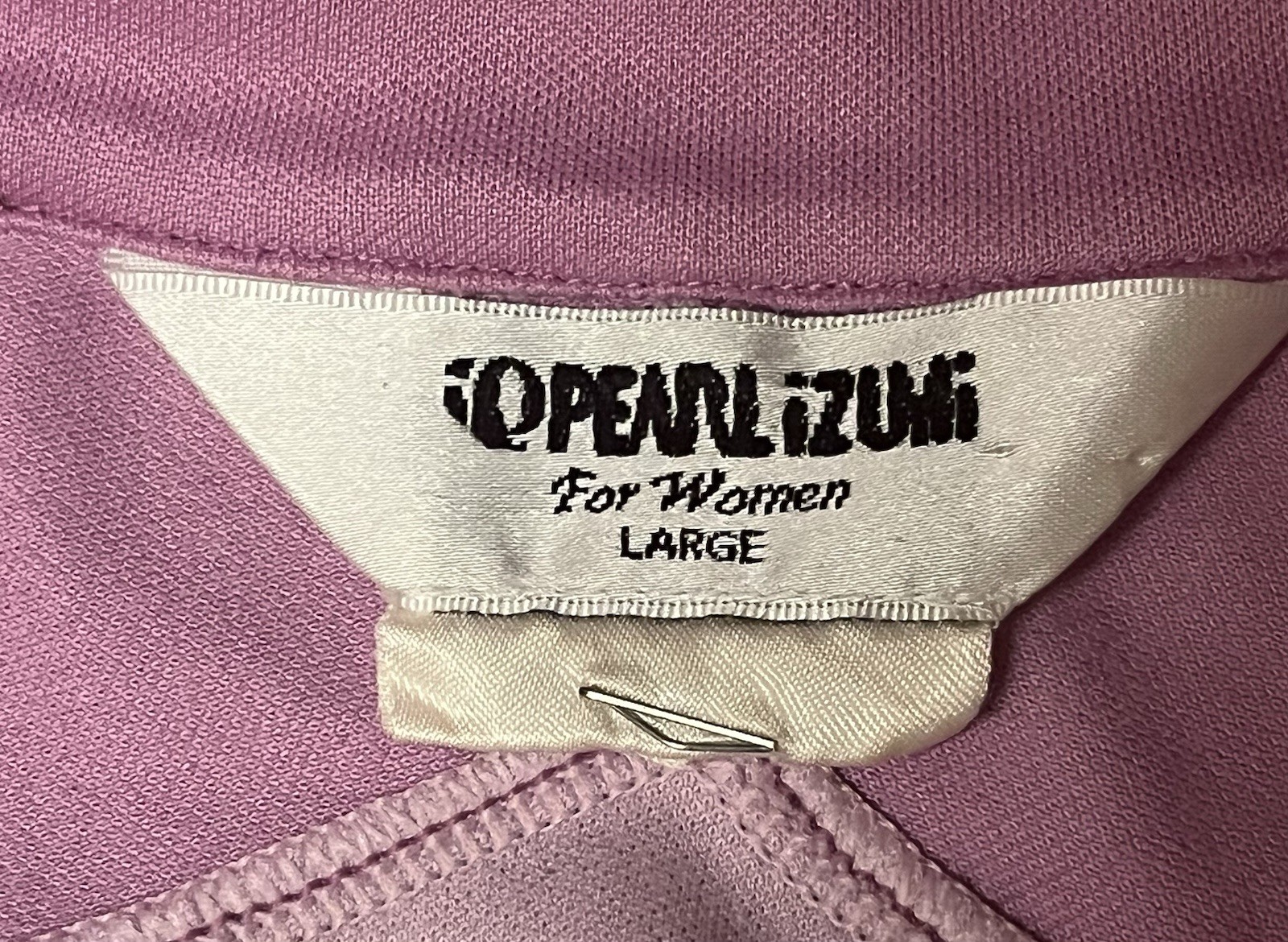 Pearl Izumi Womens 3/4 Zip Mock Neck Cycling Jersey Large Purple Short Sleeve