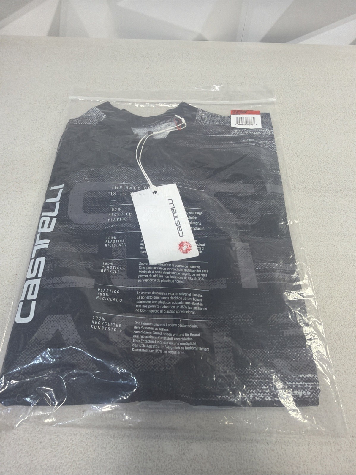 CASTELLI Stratus Logo Jersey Size Large Black Mens