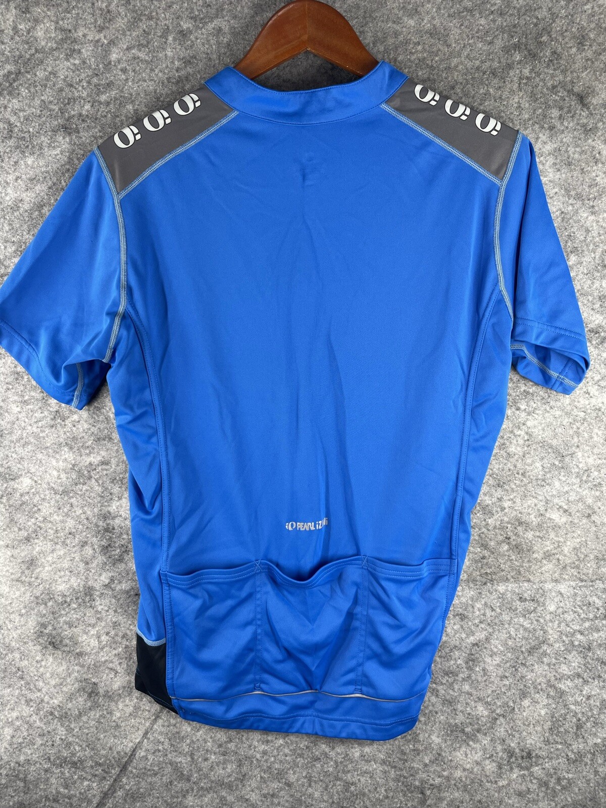 Pearl Izumi Mens Jersey Large Blue Short Sleeve Cycling Biking Collared Zipper