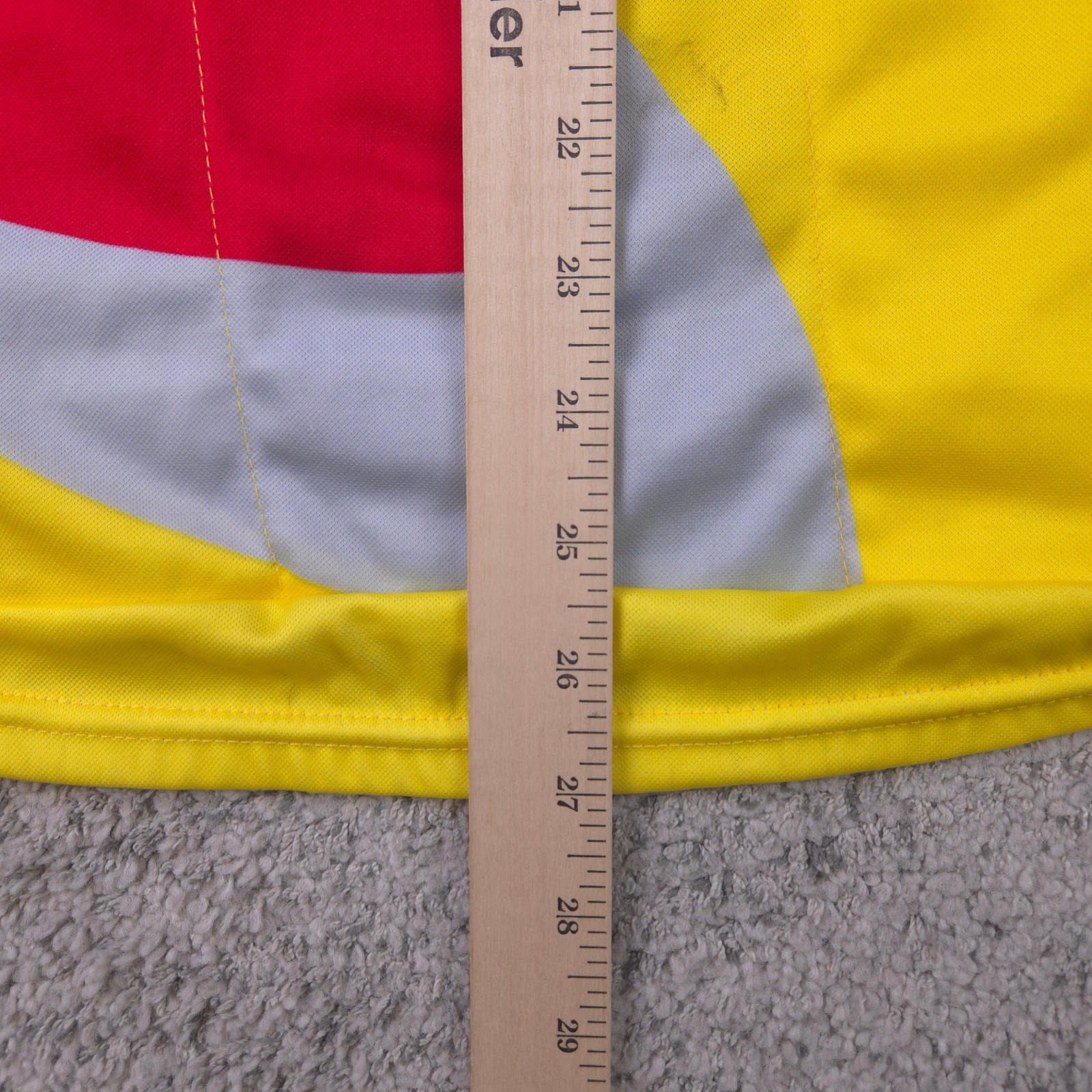 VTG Klein Cycling Team Jersey Mens Medium Long Sleeve Half Zip Logo Yellow Red