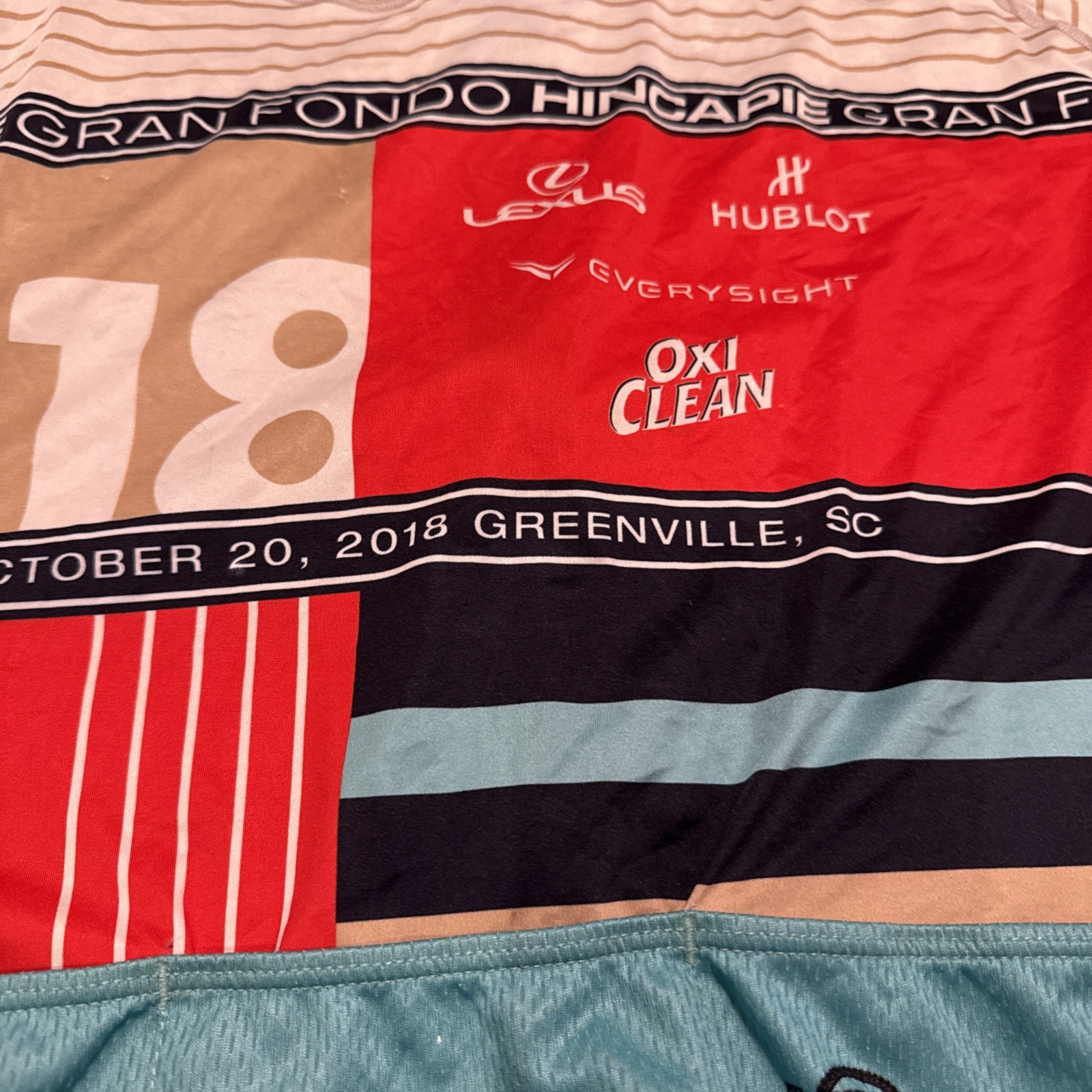 Hincapie Cycling Jersey Mens Medium Multi Color 2018 Gran Fondo Greenville SC