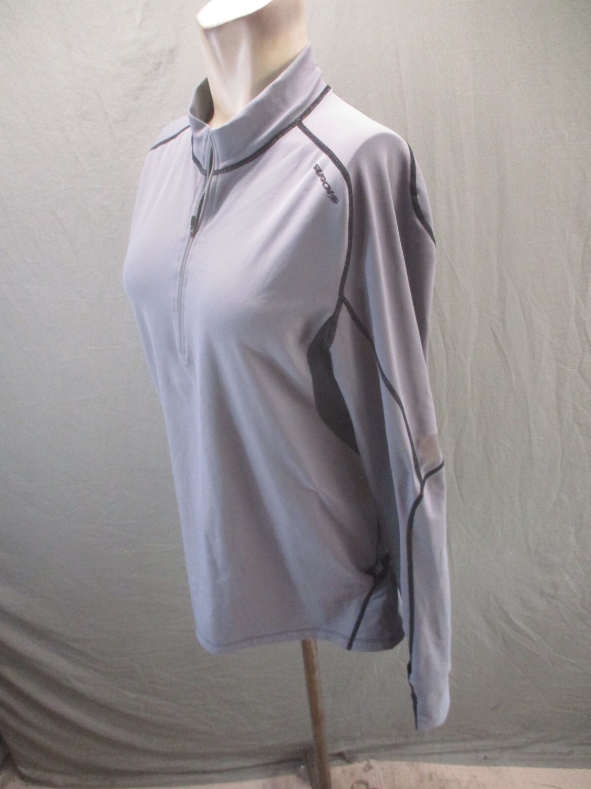 Sugoi Size L Womens High Neck 1/2 Zip Back Pocket Long Sleeve Cycling Jersey 204