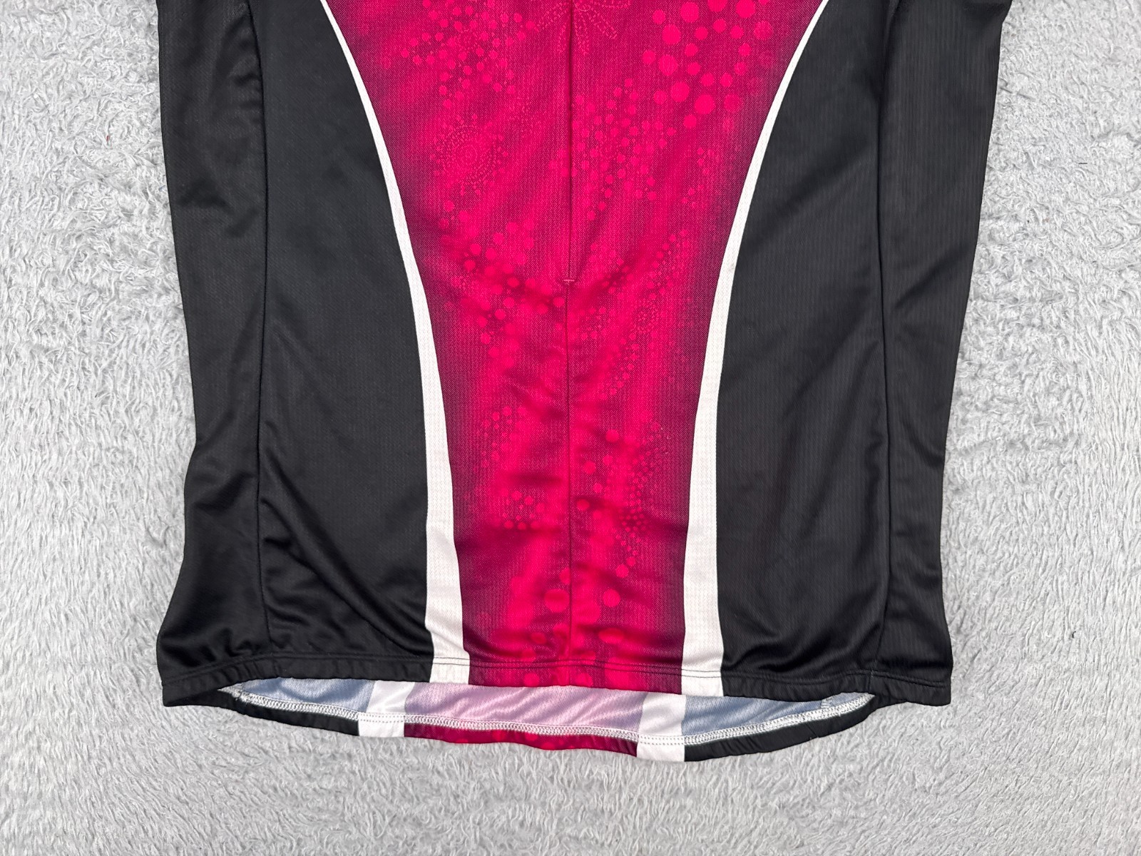 Pearl Izumi Cycling Jersey Large Megenta Black Floral Tank 1/2 Zip Polyester