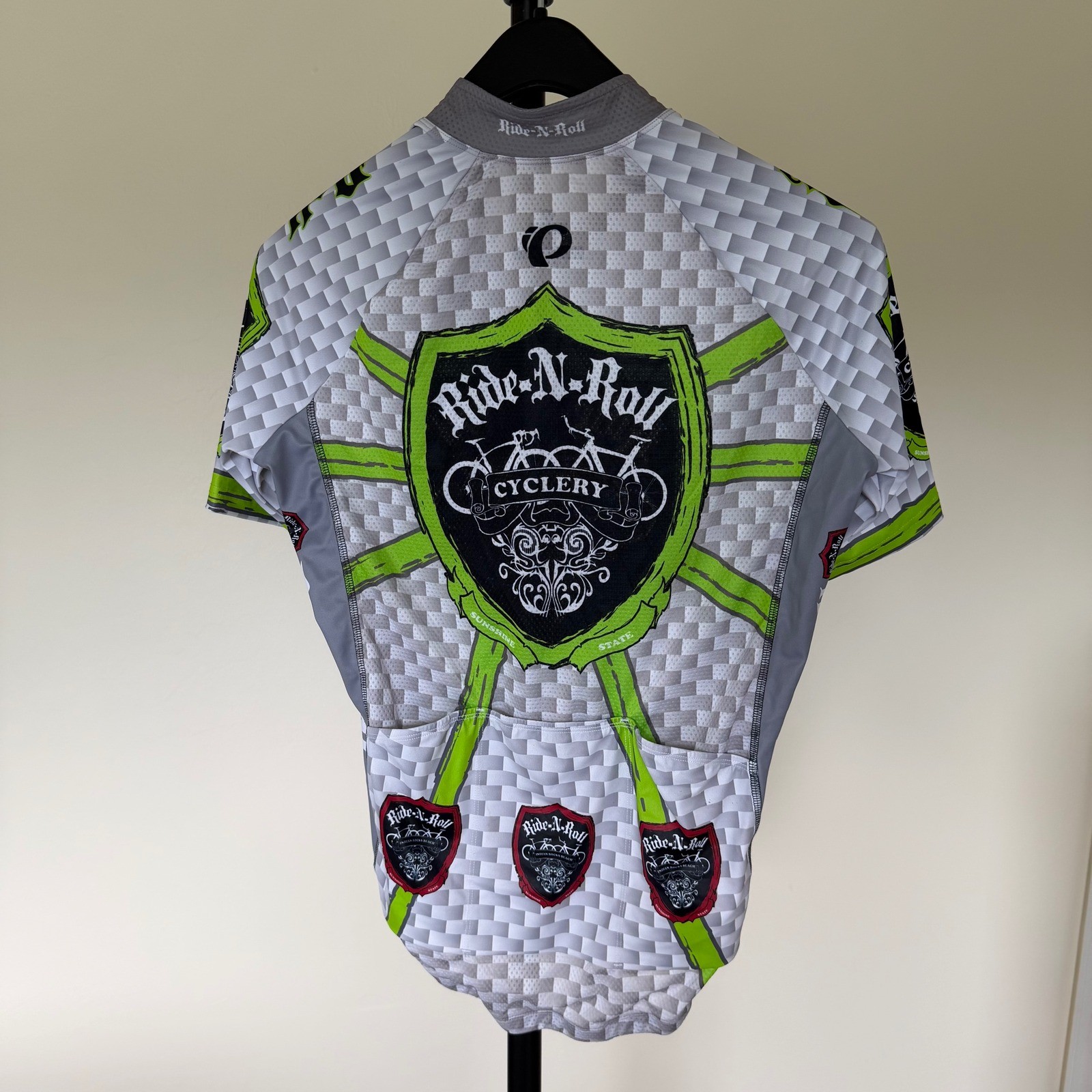 Pearl Izumi Ride-N-Roll Cyclery P.R.O. Cycling Jersey Grey Green Large NEW