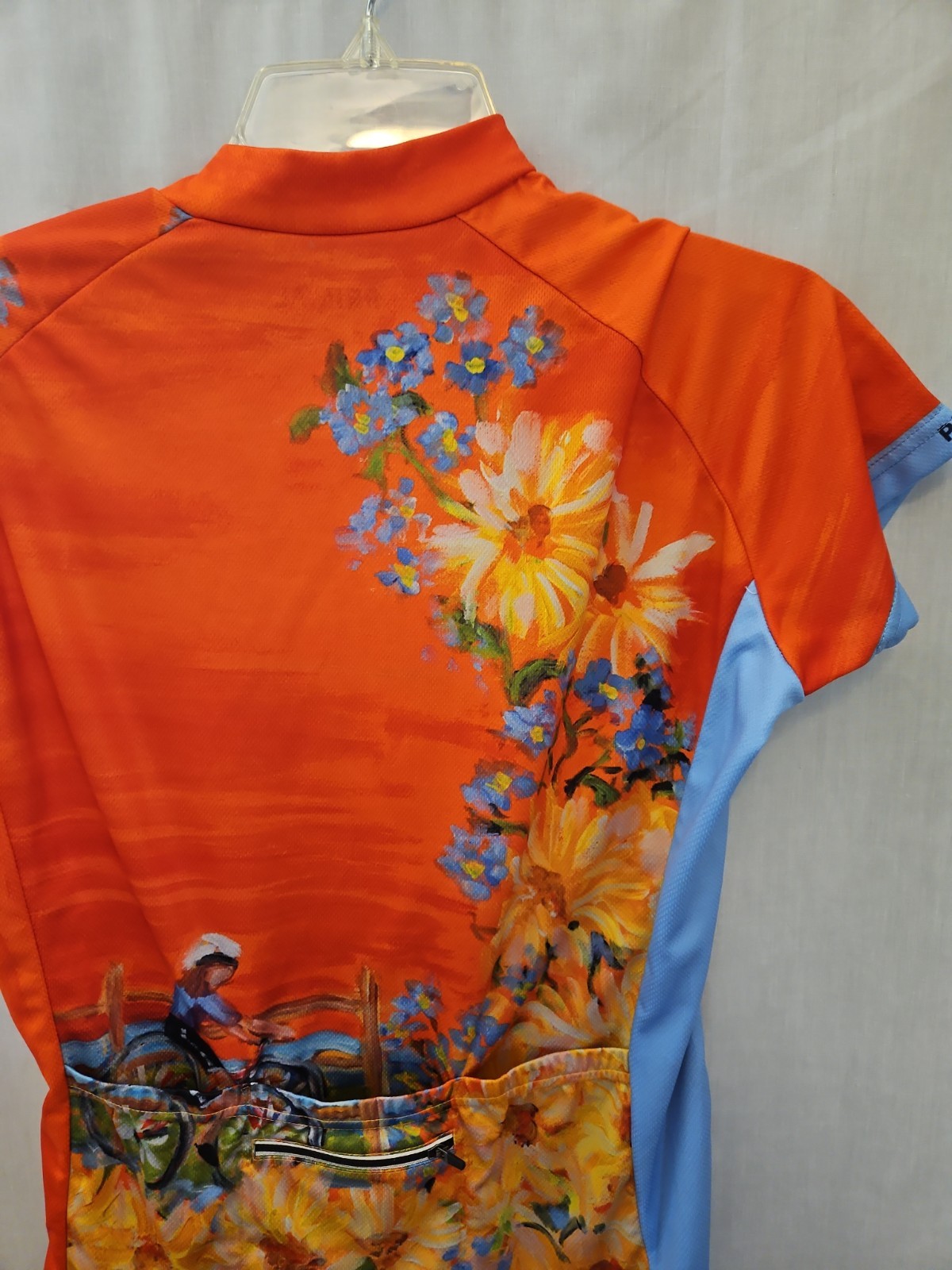 Primal Top Womens Size Small Multicolor Floral Cycling Jersey Stretch Athletic