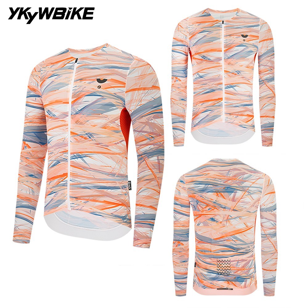 YKYW Summer Cycling Jersey Soft Light Breathable MTB Maillot long Sleeve Shirt