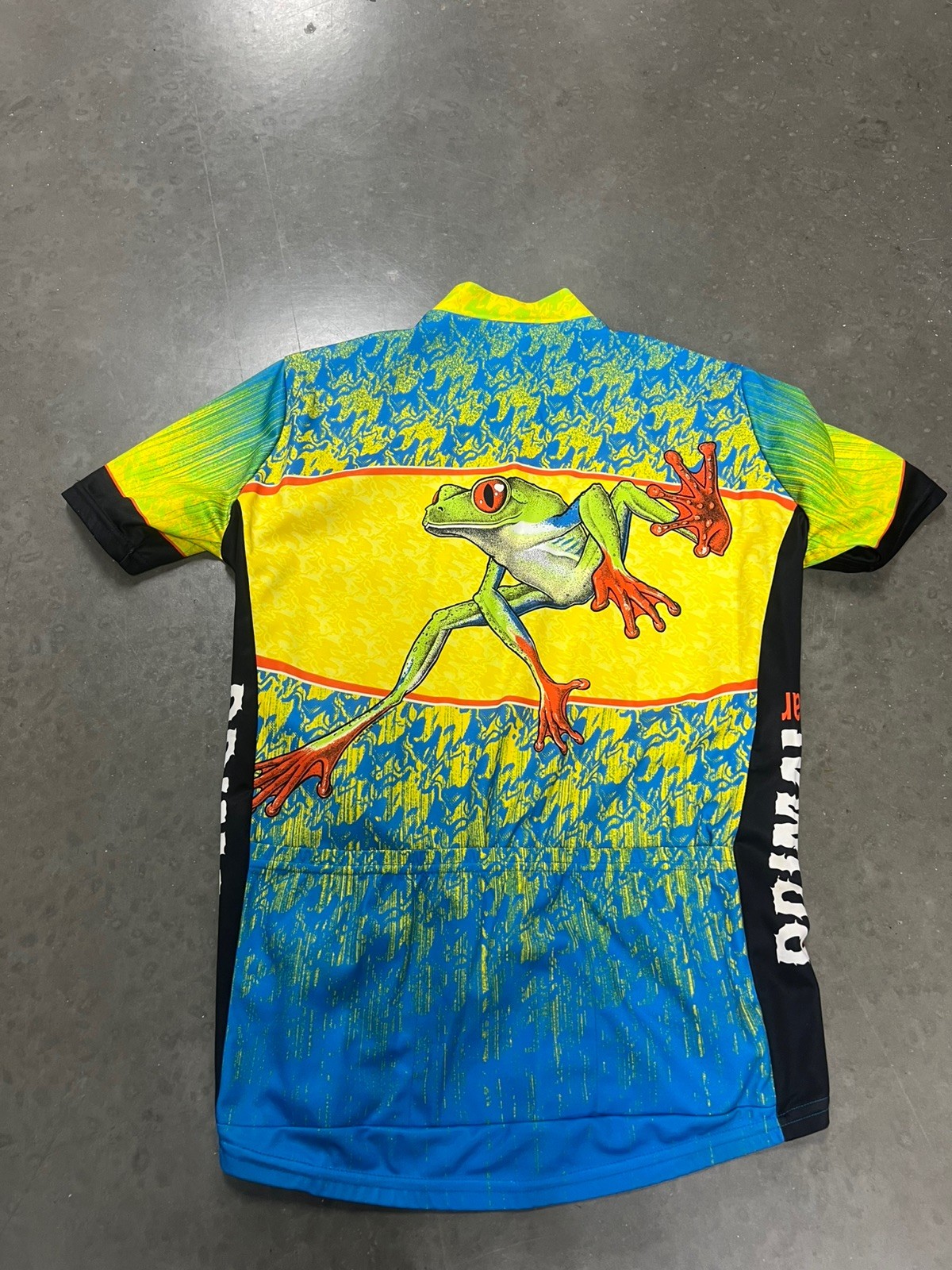 Vintage Primal Wear Cycling Jersey Zip Tree Frog Bike Bright Colorful Size MED.