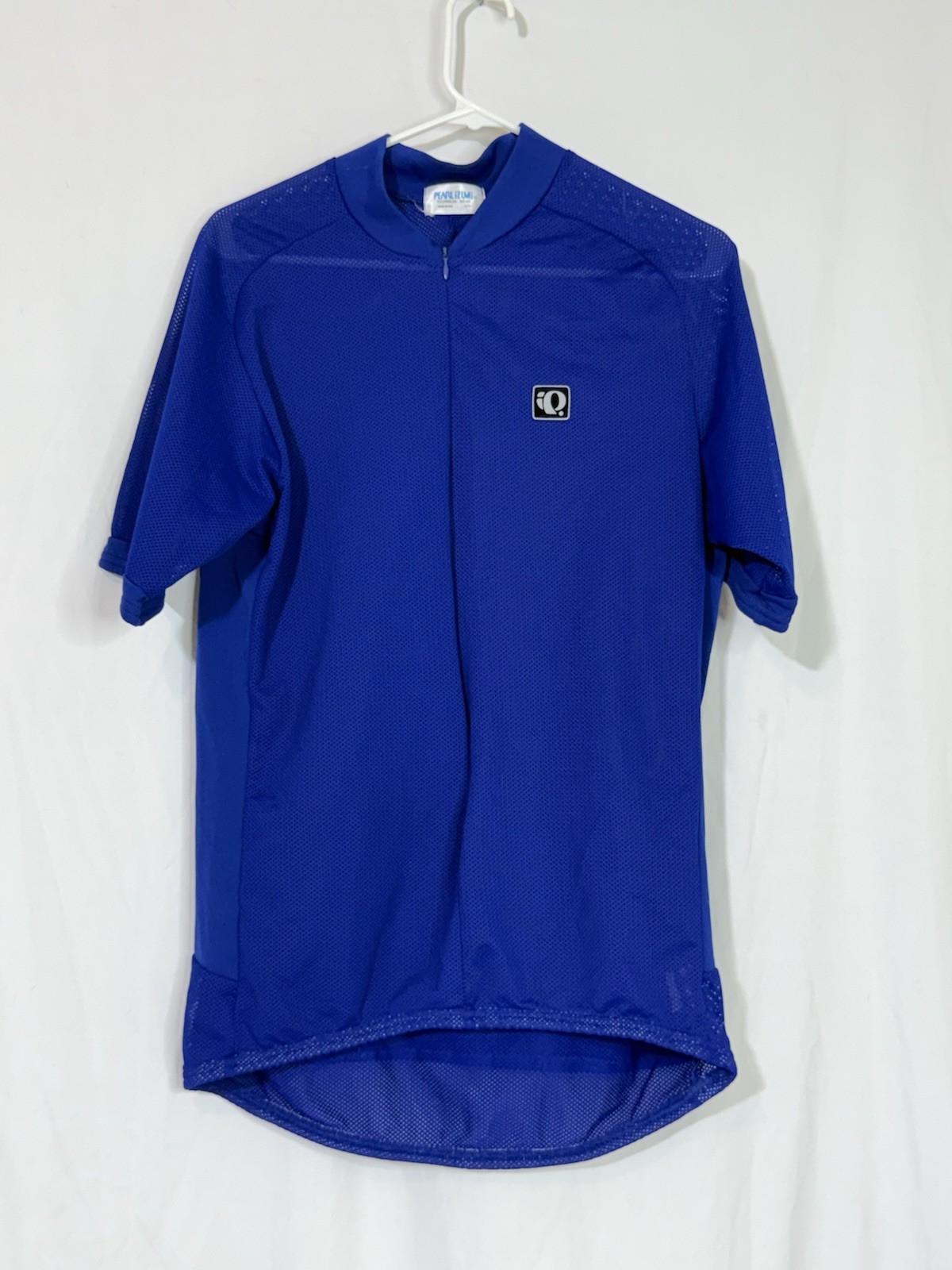 Pearl Izumi Mens Size L Technical Wear Cycling Jersey Blue Net Pockets 3/4 Zip