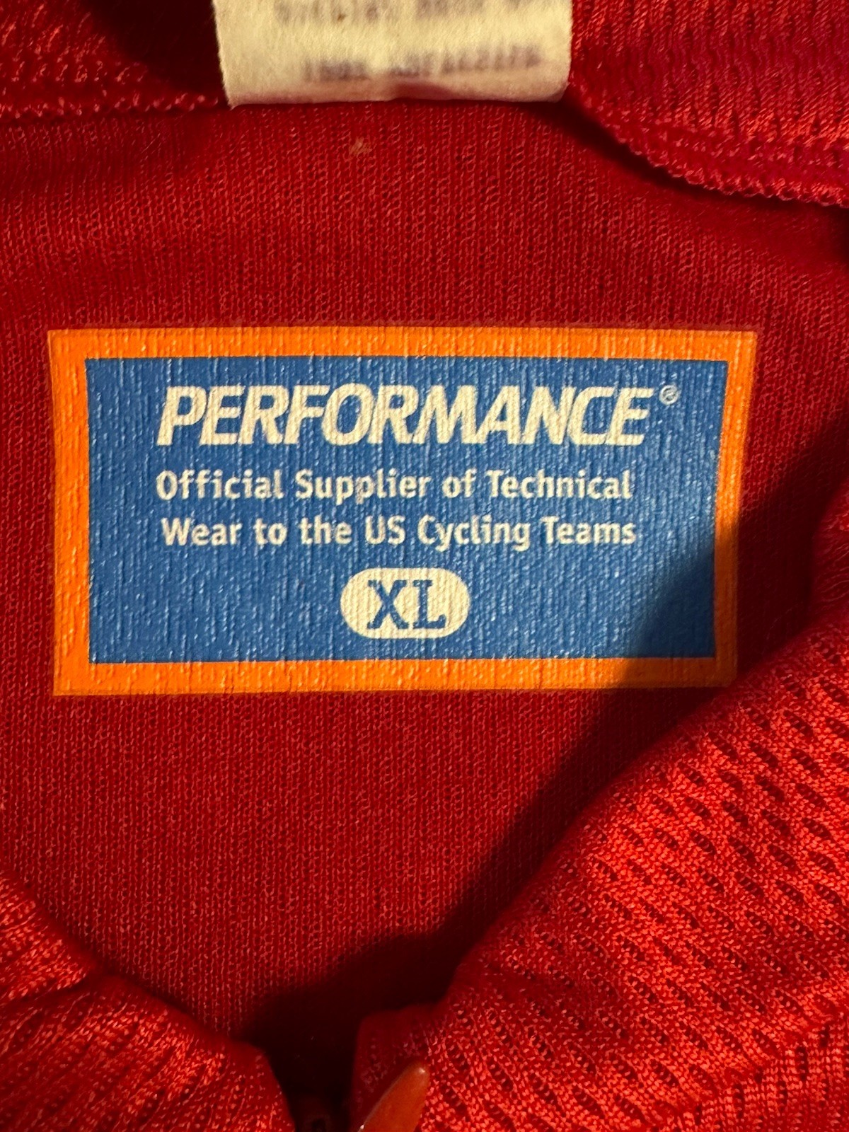 Performance Bicycle Cycling Shirt Mens XL Red Pockets in Back At Waist