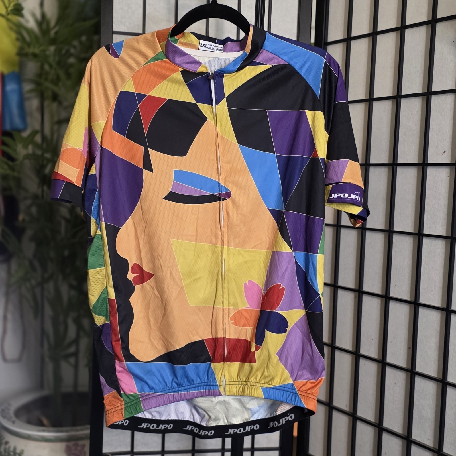 JPO_JPO Cycling Jersey 2XL Full Zip Pockets Mesh 100% Polyester Multicolor