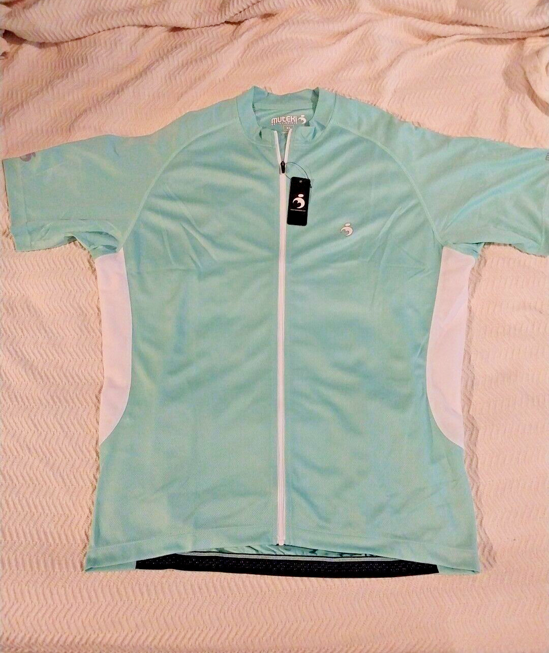 Muteki Mens Cycling Shirt Size Full Zip Breathable Vent Teal New M, L, XL